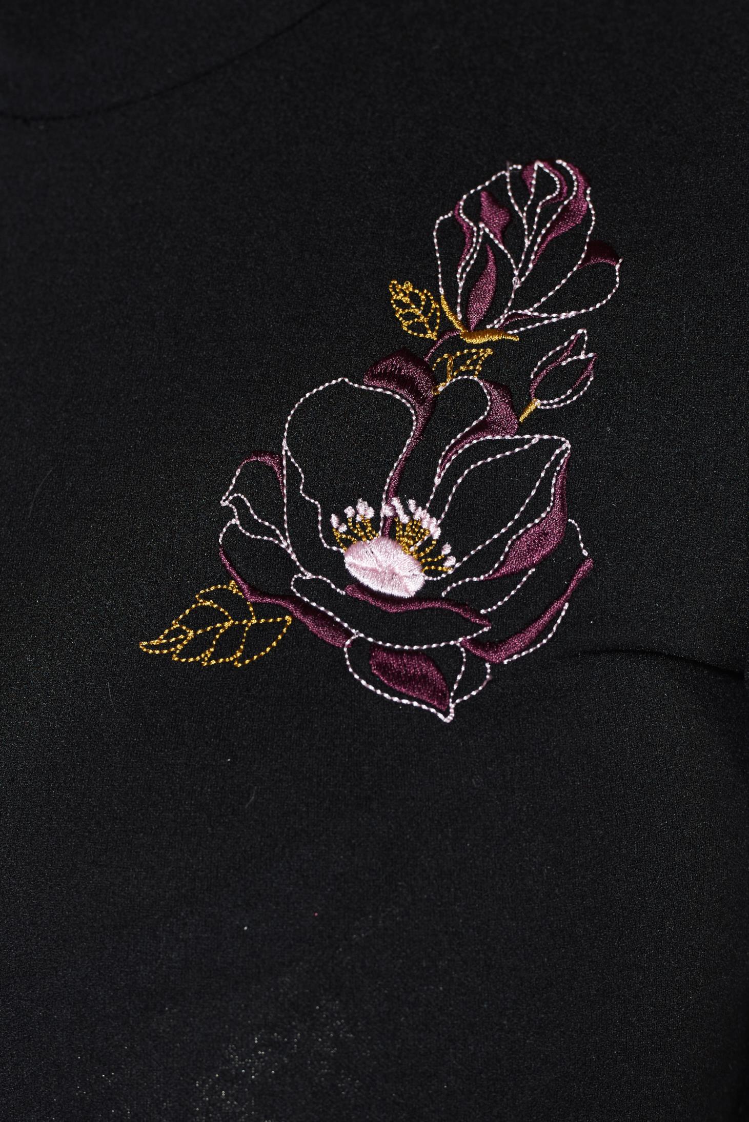 StarShinerS black women`s blouse casual with tented cut with embroidery ...