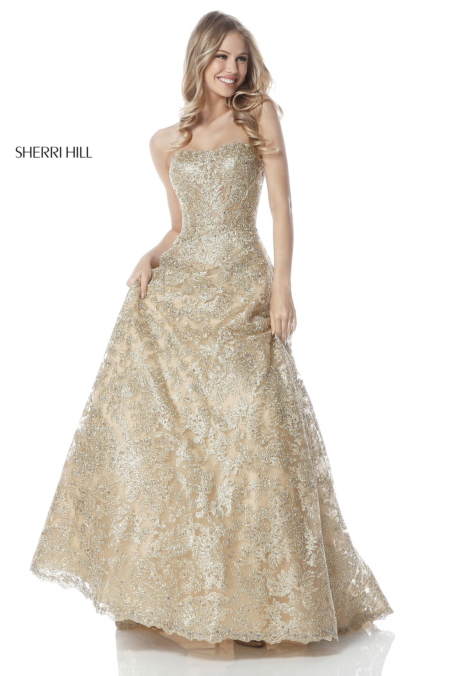Sherri Hill 51572 Gold Dress