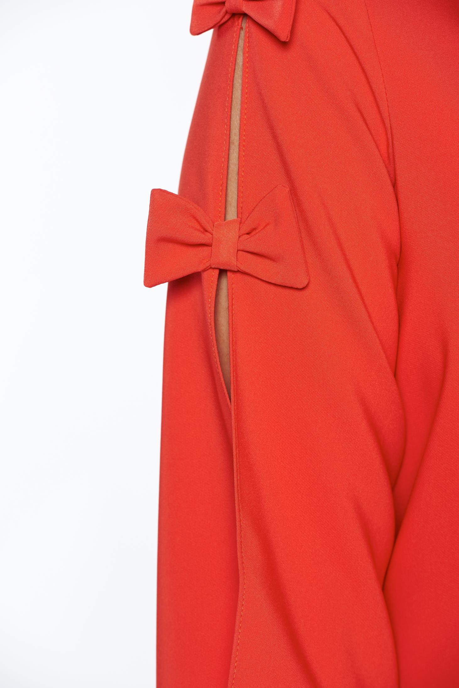 Rochie LaDonna rosie eleganta din stofa usor elastica cu croi larg 4 - StarShinerS.ro