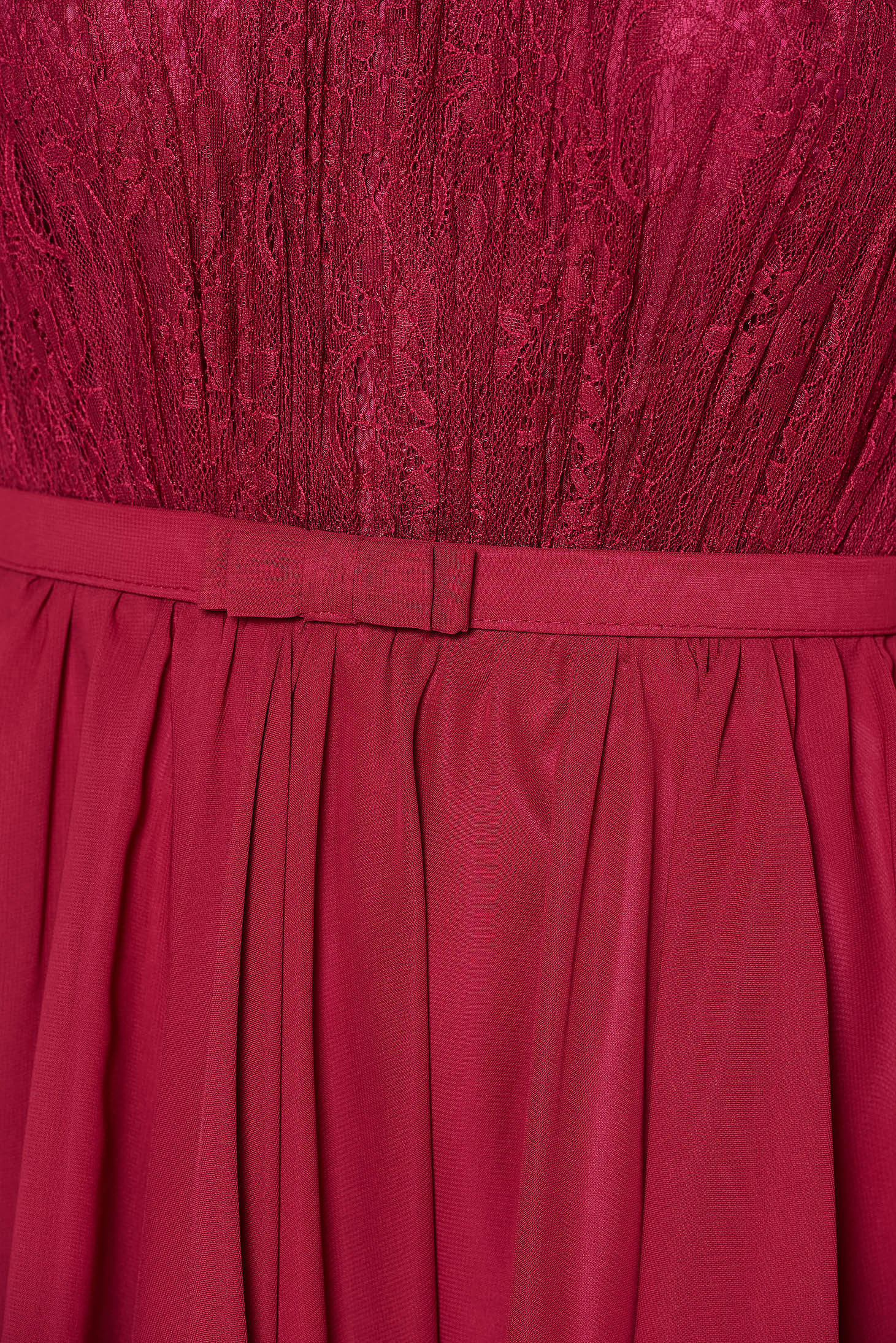 - Ana Radu burgundy dress from laced fabric voile fabric short cut cloche
