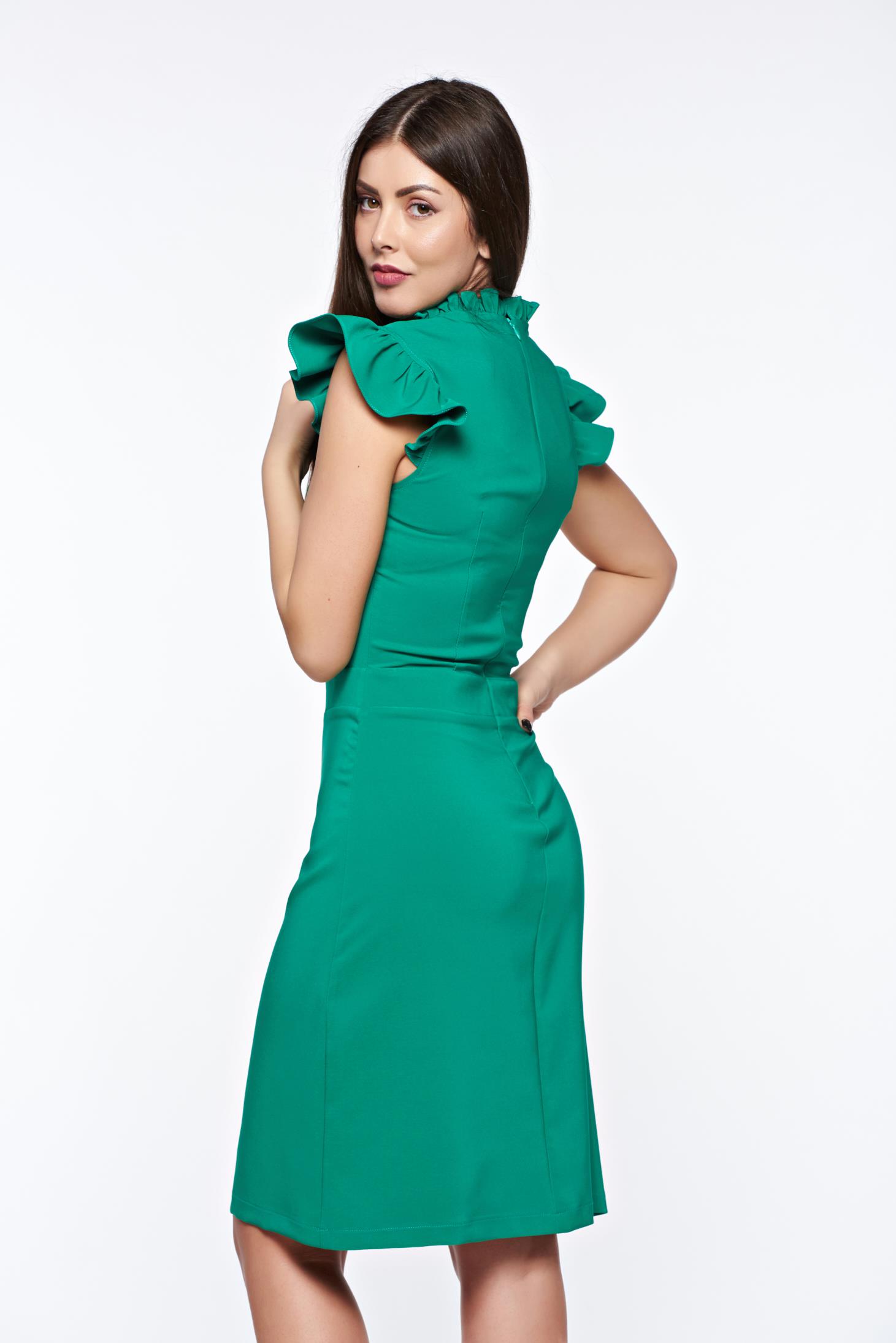 Rochie LaDonna verde eleganta din material elastic si fin captusita pe interior 2 - StarShinerS.ro