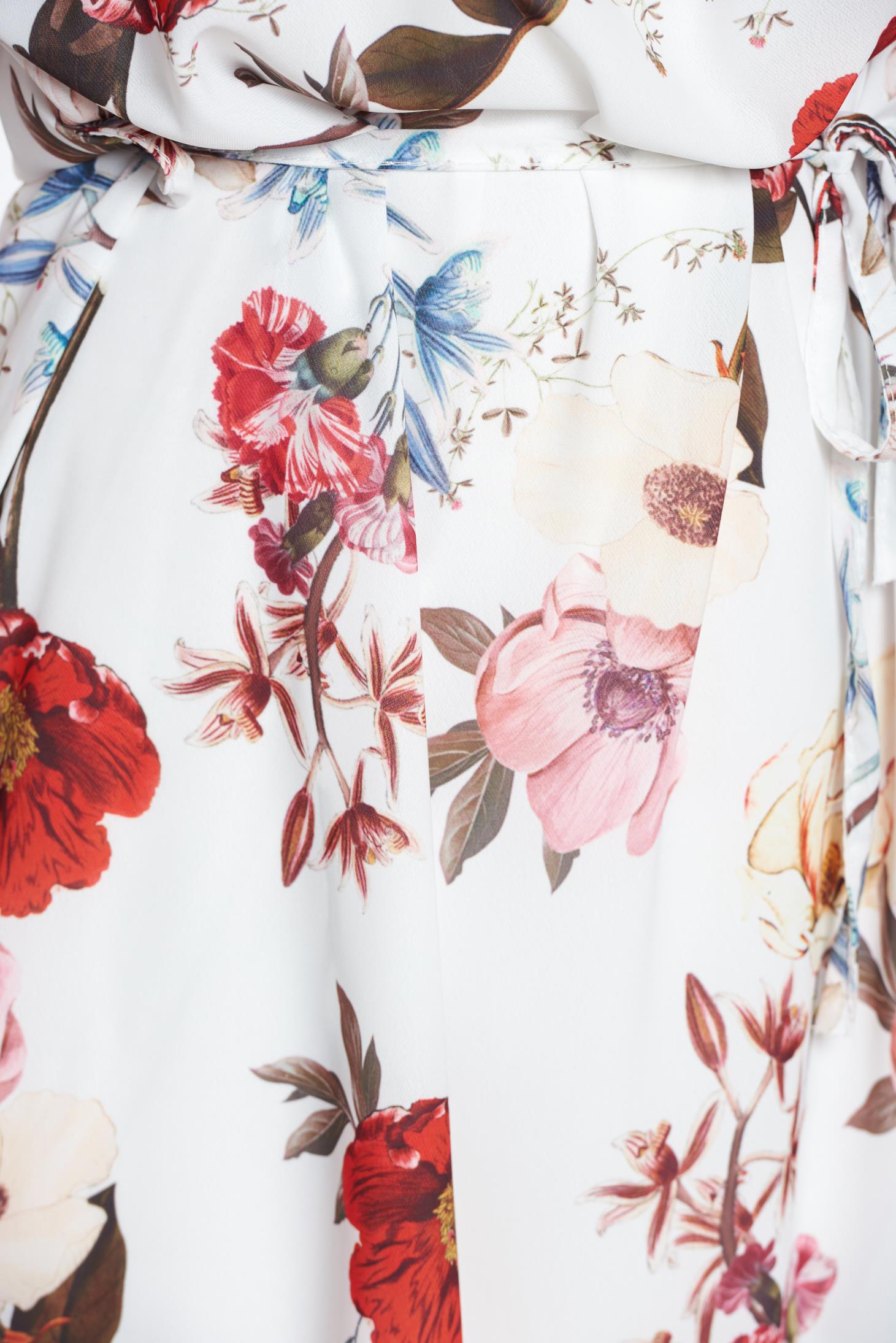 SunShine white elegant flared dress airy fabric with inside lining is ...