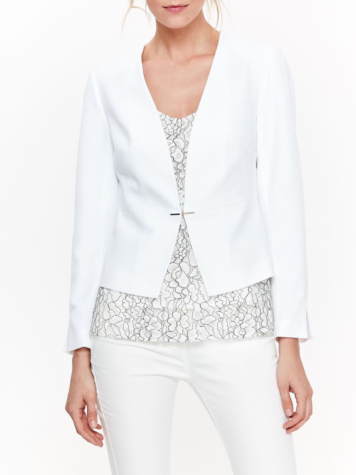 Top Secret white jacket elegant tented with inside lining soft fabric