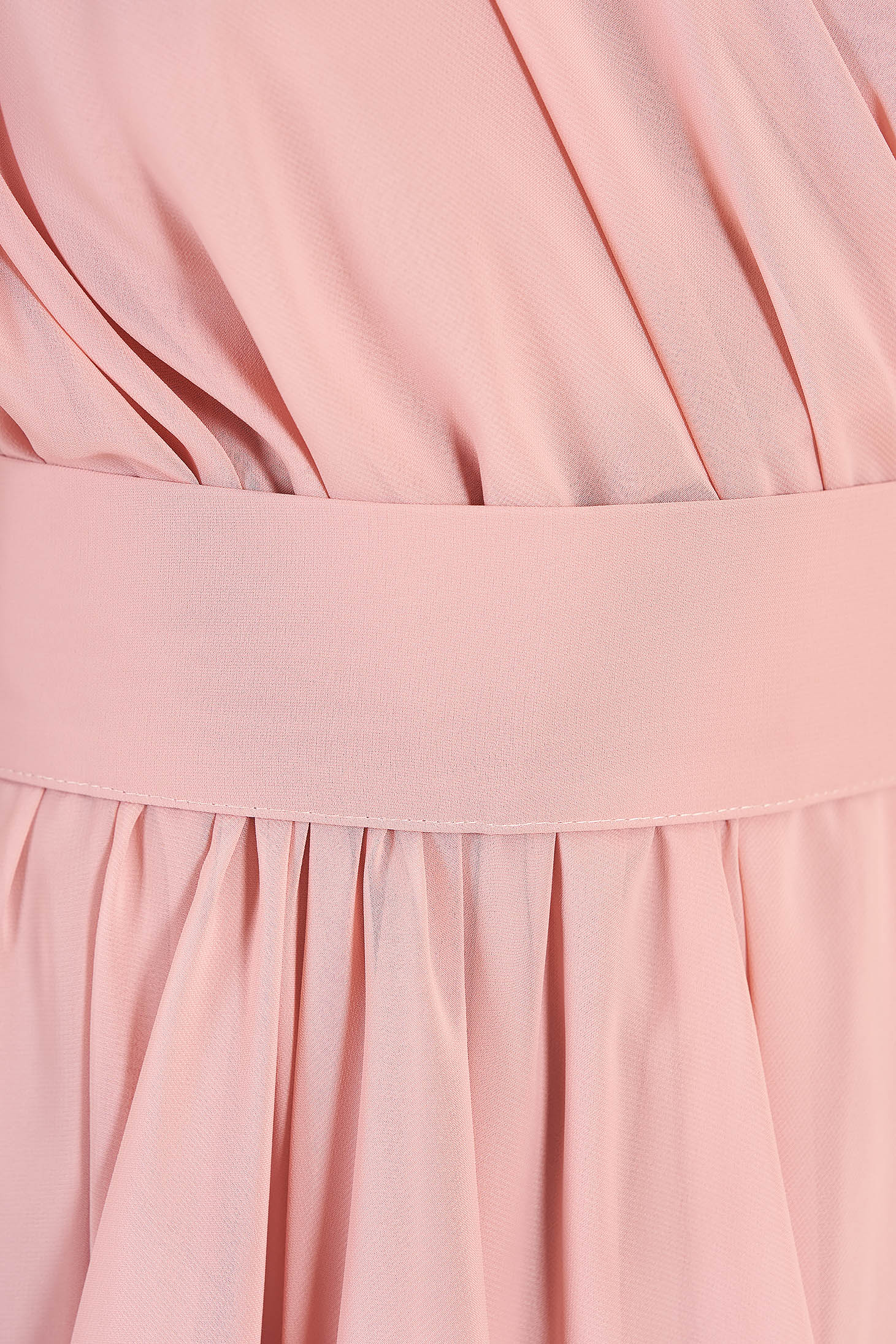 Világos rózsaszín Ana Radu egy vállas harang ruha fátyol belső béléssel 4 - StarShinerS.hu