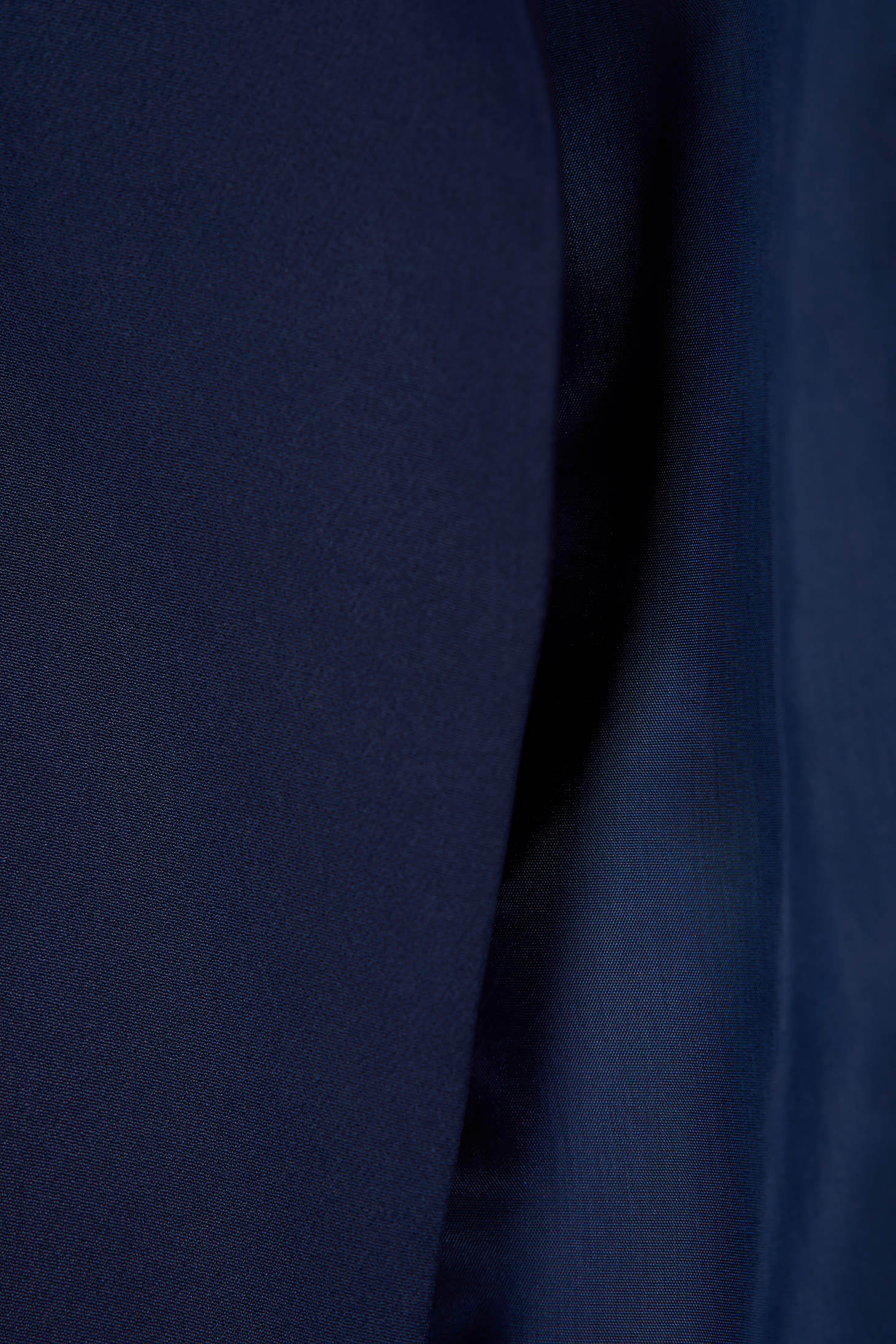 Pantaloni din stofa usor elastica bleumarin conici cu talie inalta - StarShinerS 5 - StarShinerS.ro