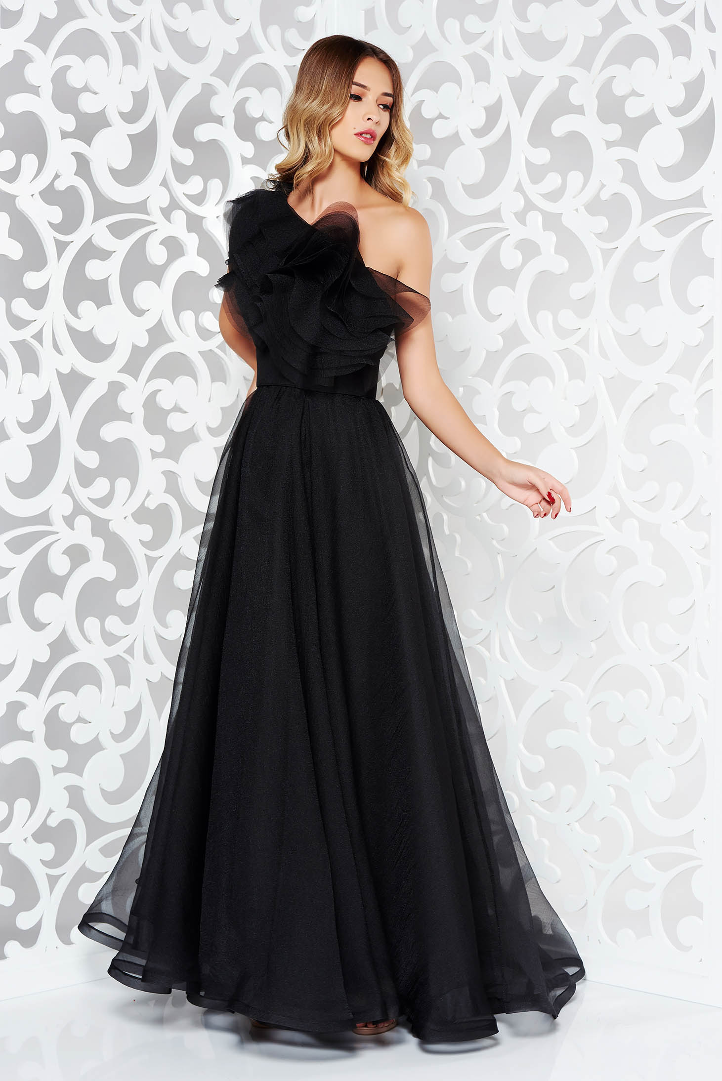 Ana Radu black dress luxurious from tulle with inside lining with ...