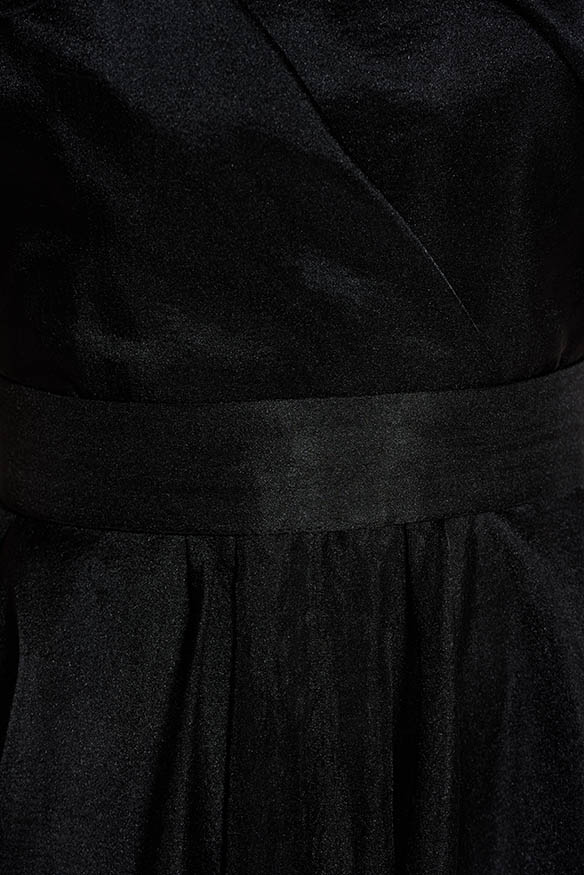Rochie lunga din tul neagra in clos pe un umar accesorizata cu cordon - Ana Radu 4 - StarShinerS.ro