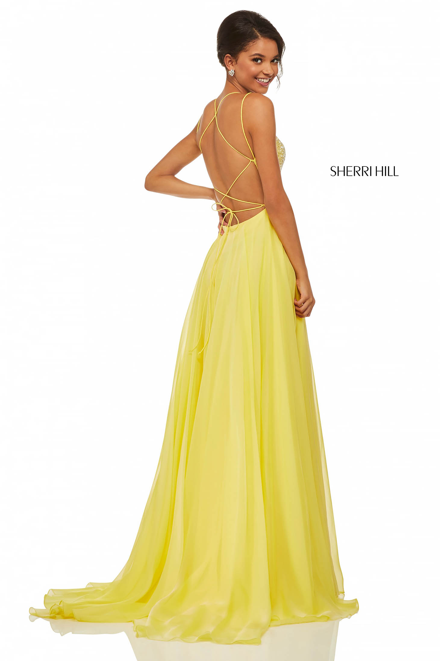 Sherri Hill 52591 Yellow Dress 2 - StarShinerS.com