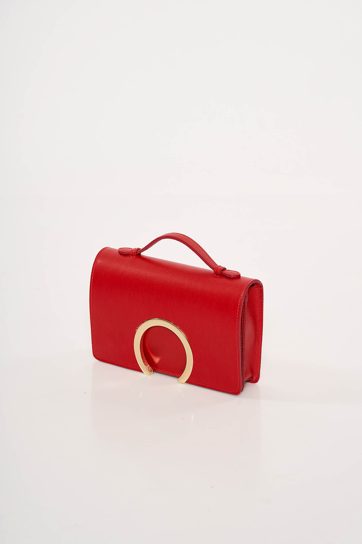 Piros alkalmi bőr táska fémes kiegészítő 2 - StarShinerS.hu