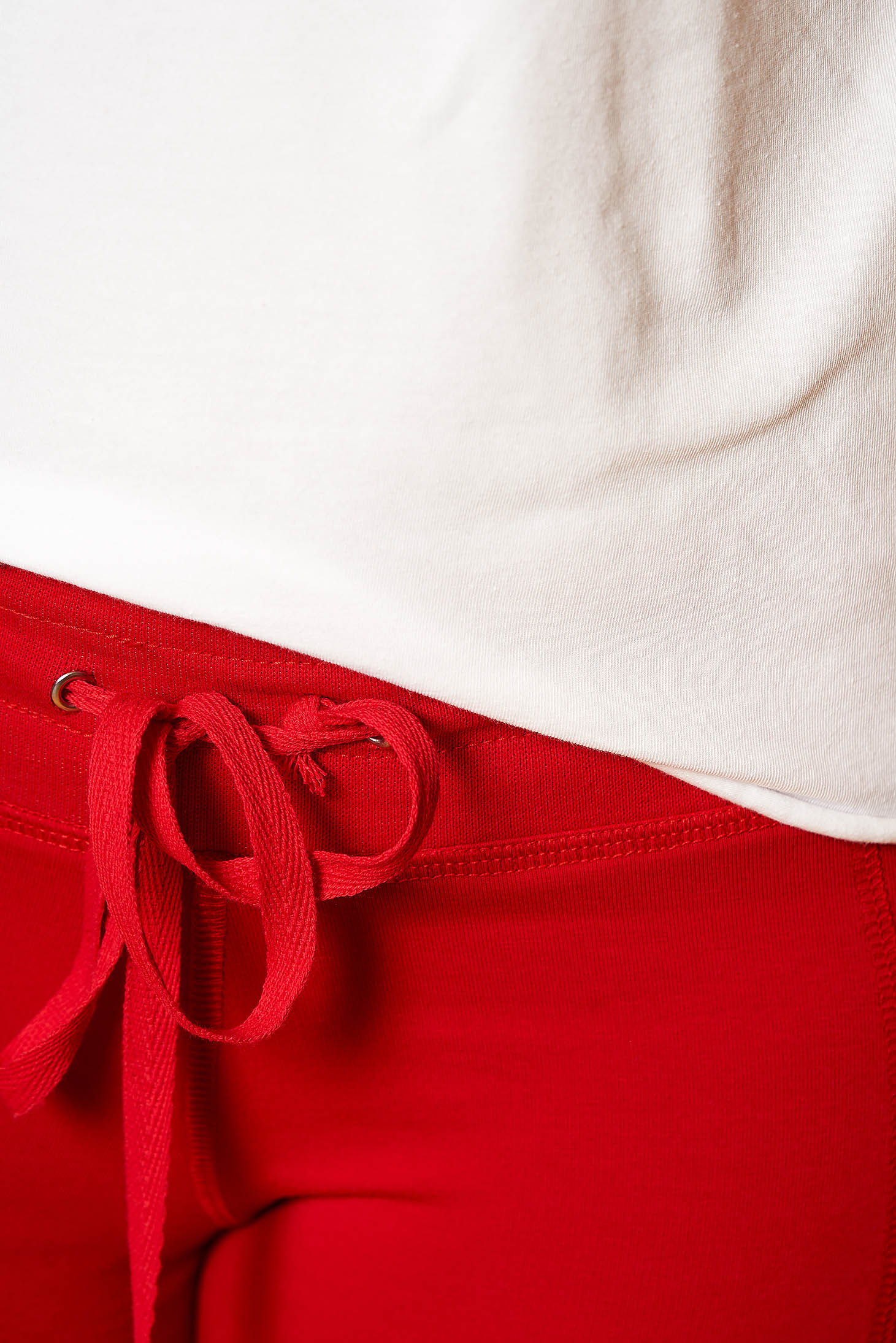 Treninguri dama SunShine rosii casual din 2 piese cu pantalon din bumbac elastic 5 - StarShinerS.ro