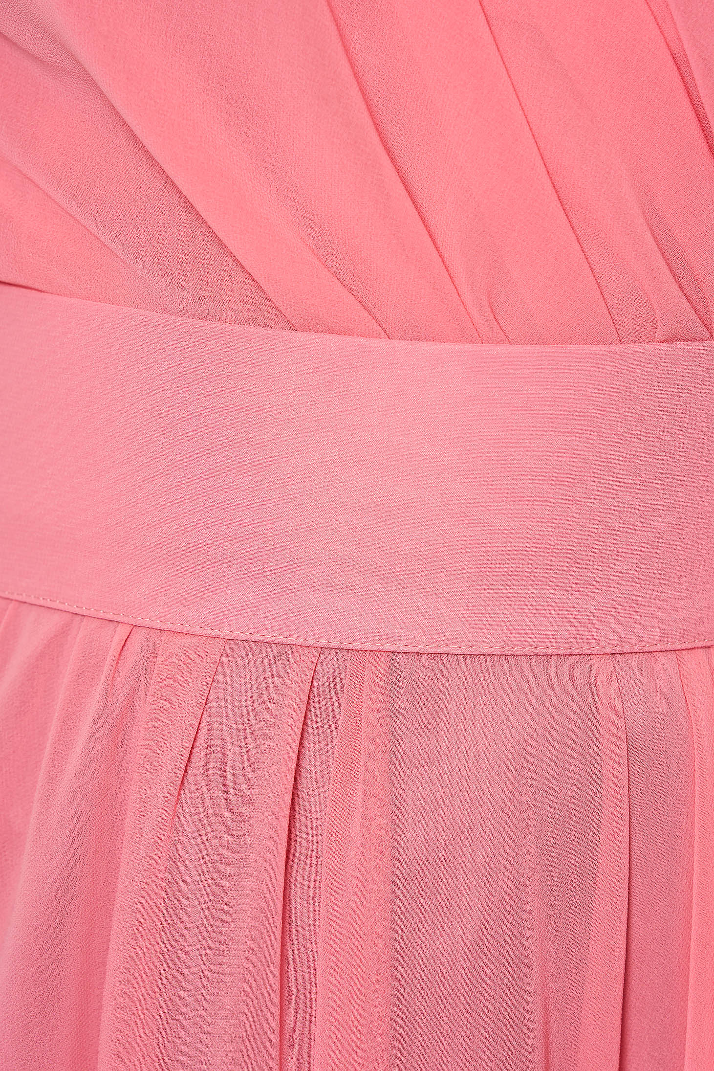 Rózsaszínű Ana Radu hosszú harang ruha fátyol belső béléssel övvel ellátva 4 - StarShinerS.hu