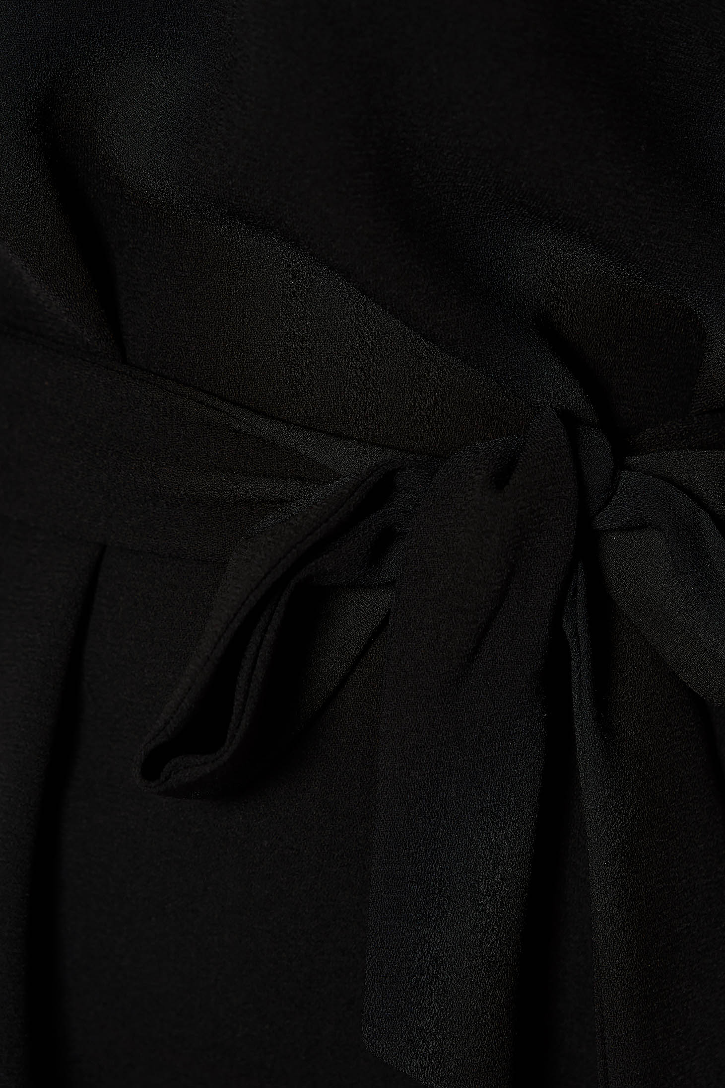 StarShinerS black women`s blouse elegant flared detachable cord with v-neckline 4 - StarShinerS.com