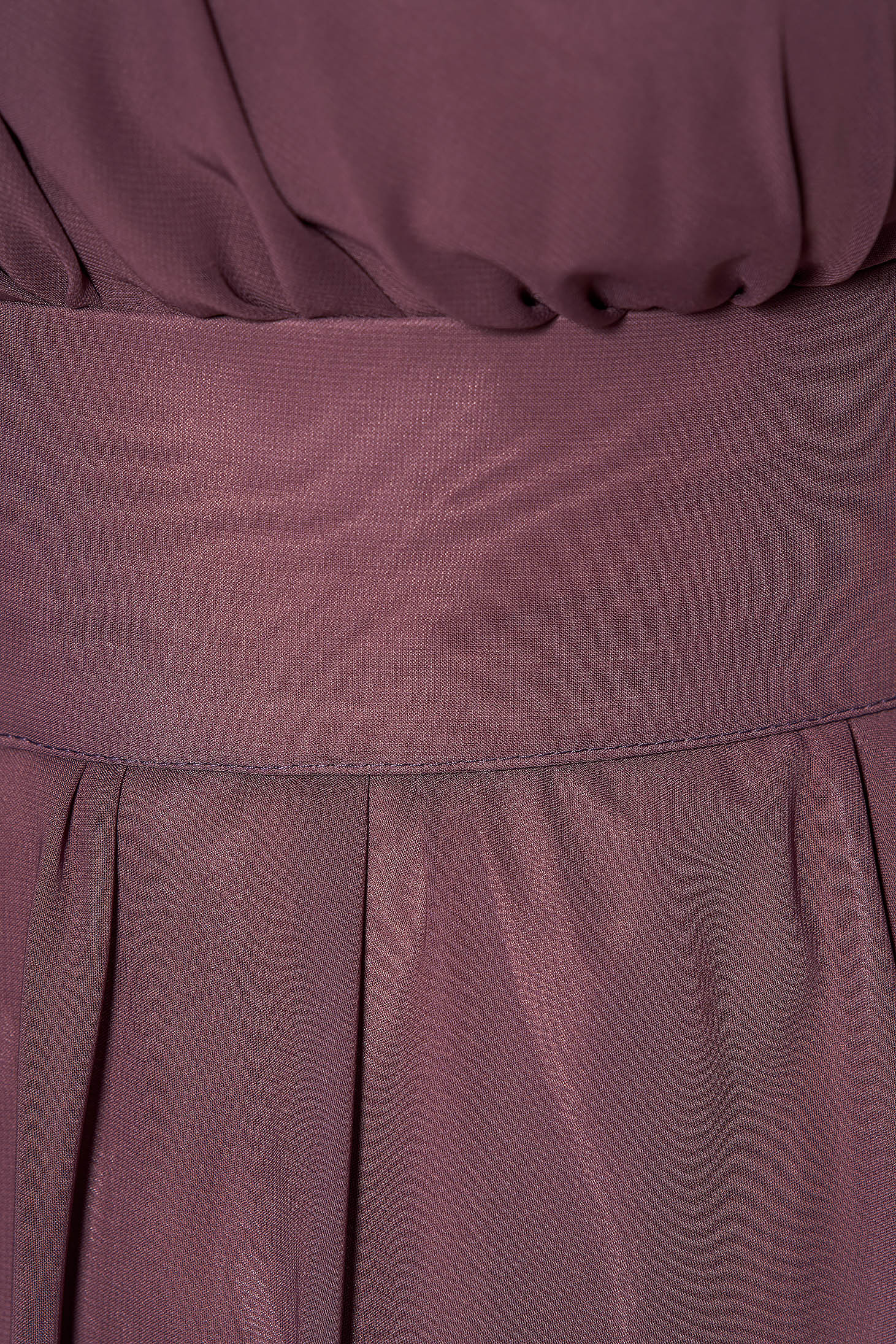 Ana Radu lightpurple cloche dress from veil fabric accessorized with tied waistband long one shoulder luxurious 4 - StarShinerS.com