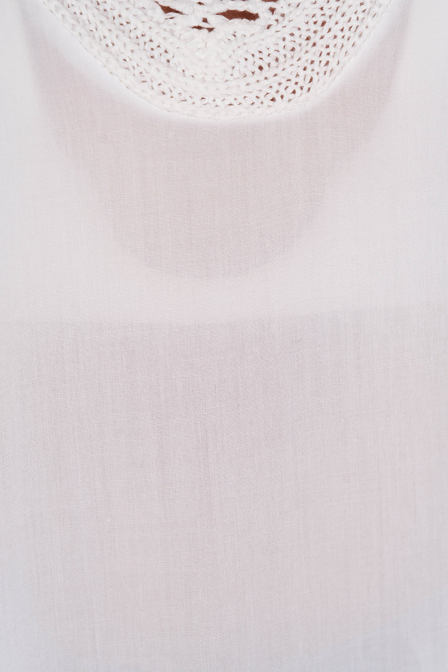 Fehér bő szabású pamutból készült strand ruha harang ujjakkal 5 - StarShinerS.hu