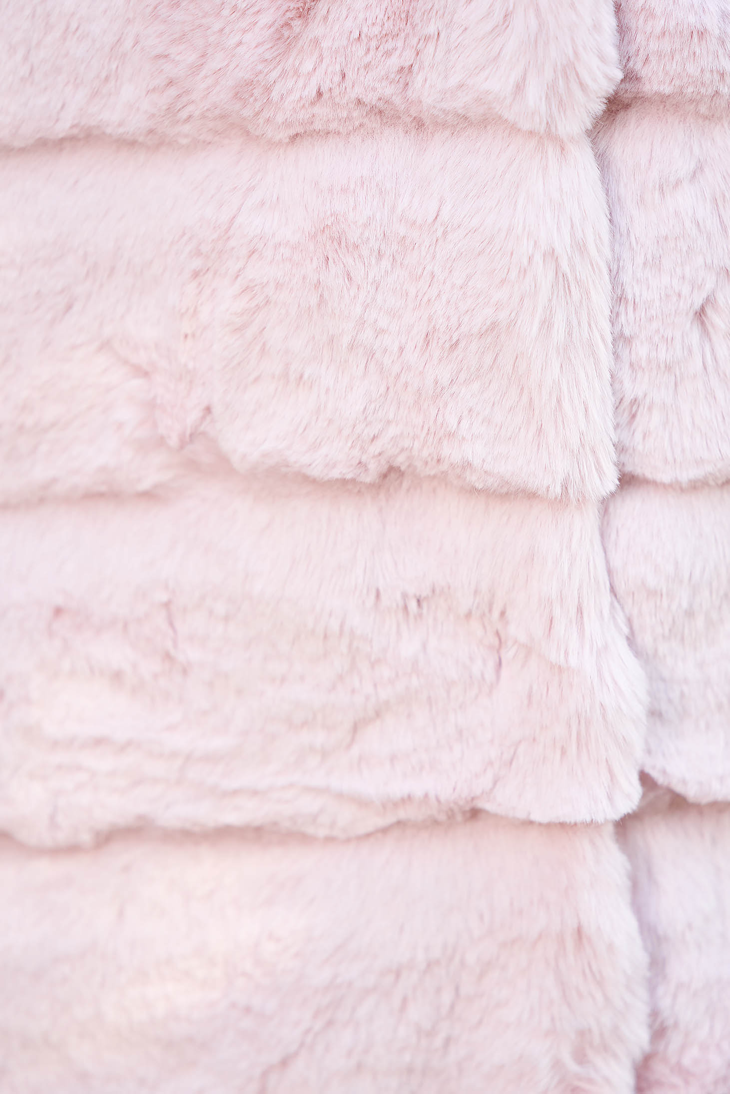 Lightpink elegant ecological fur with inside lining with pockets 6 - StarShinerS.com