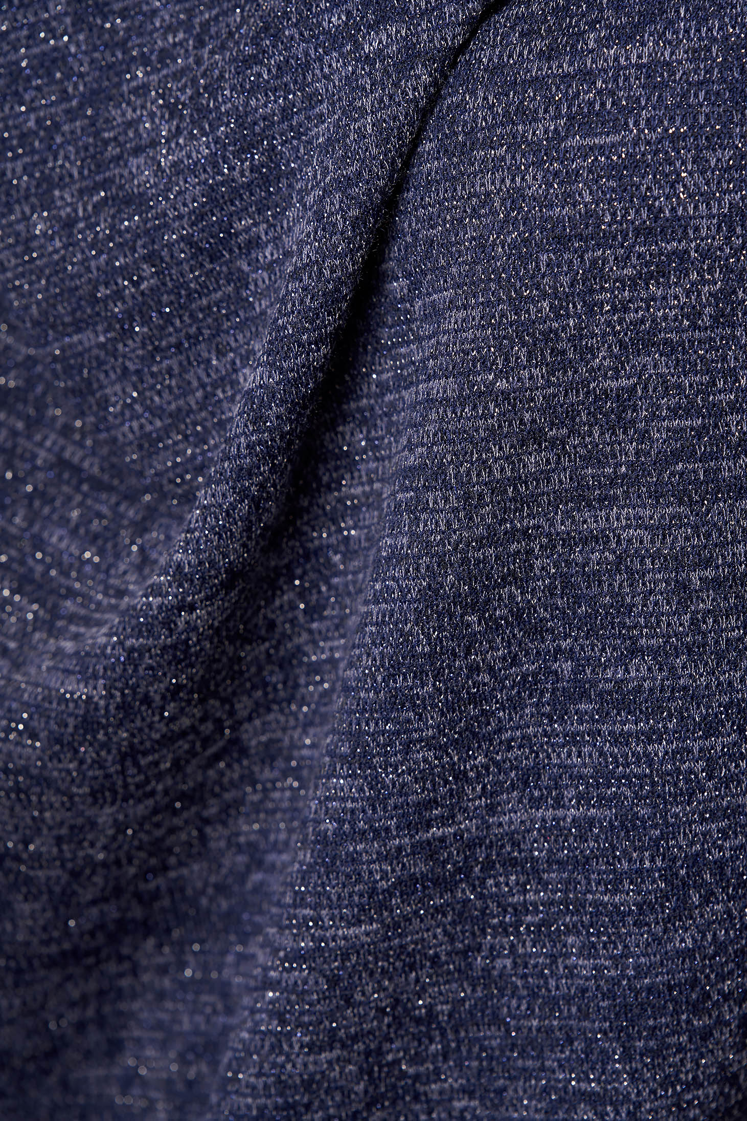 Rochie StarShinerS albastru-inchis din material tricotat fir stralucitor cu croi larg 5 - StarShinerS.ro