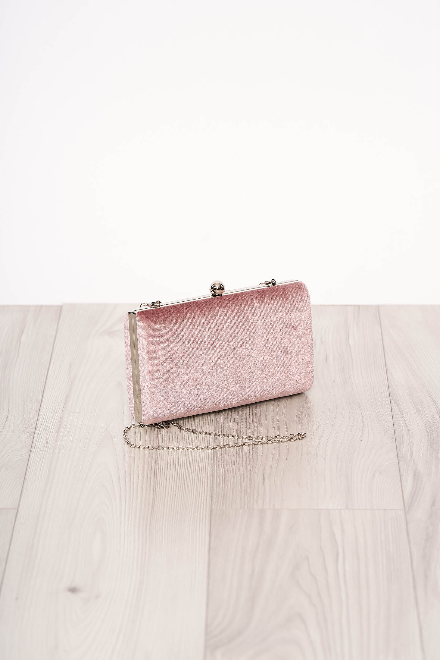 Pink alkalmi szatén jellegű szintetikus fordított bőr felsőrész táska hosszú, lánc jellegű akasztóval 2 - StarShinerS.hu