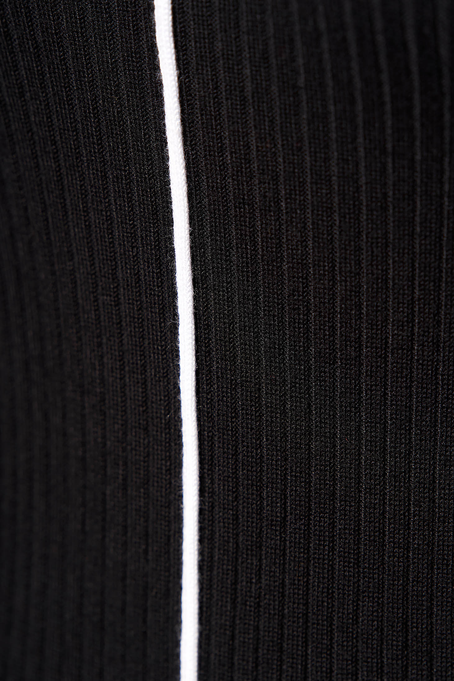 Fekete casual hétköznapi karcsusított szabású magas nyakú hosszú ceruza ruha kötött 5 - StarShinerS.hu