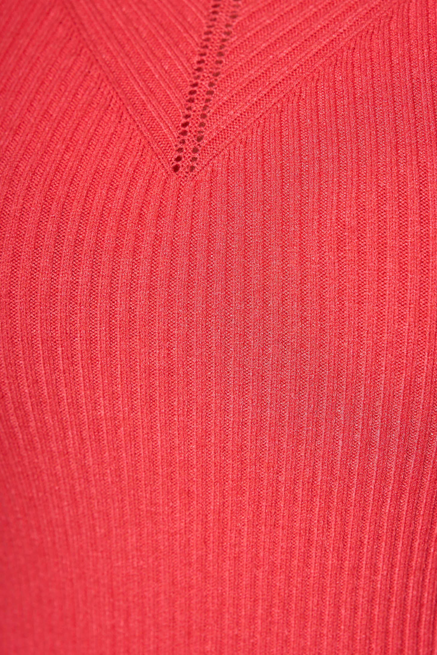 Coral sweater casual short cut tented with v-neckline long sleeved knitted 4 - StarShinerS.com