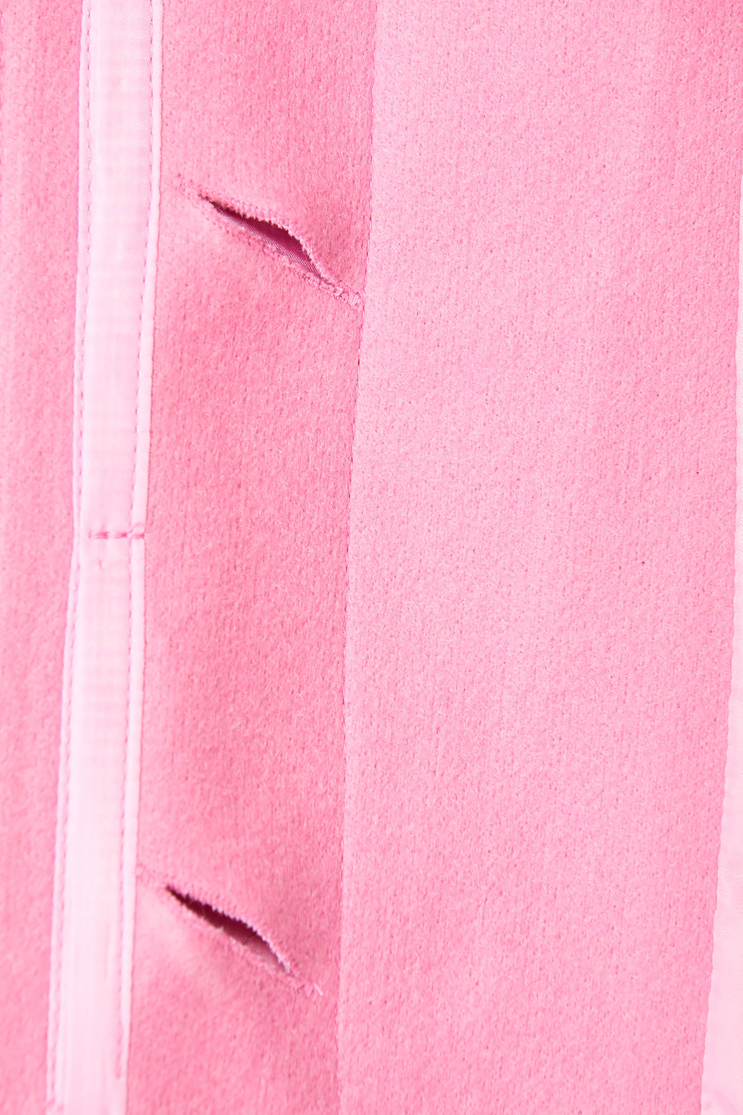 Pardesiu roz deschis elegant scurt din lana cu un croi drept si buzunare 6 - StarShinerS.ro