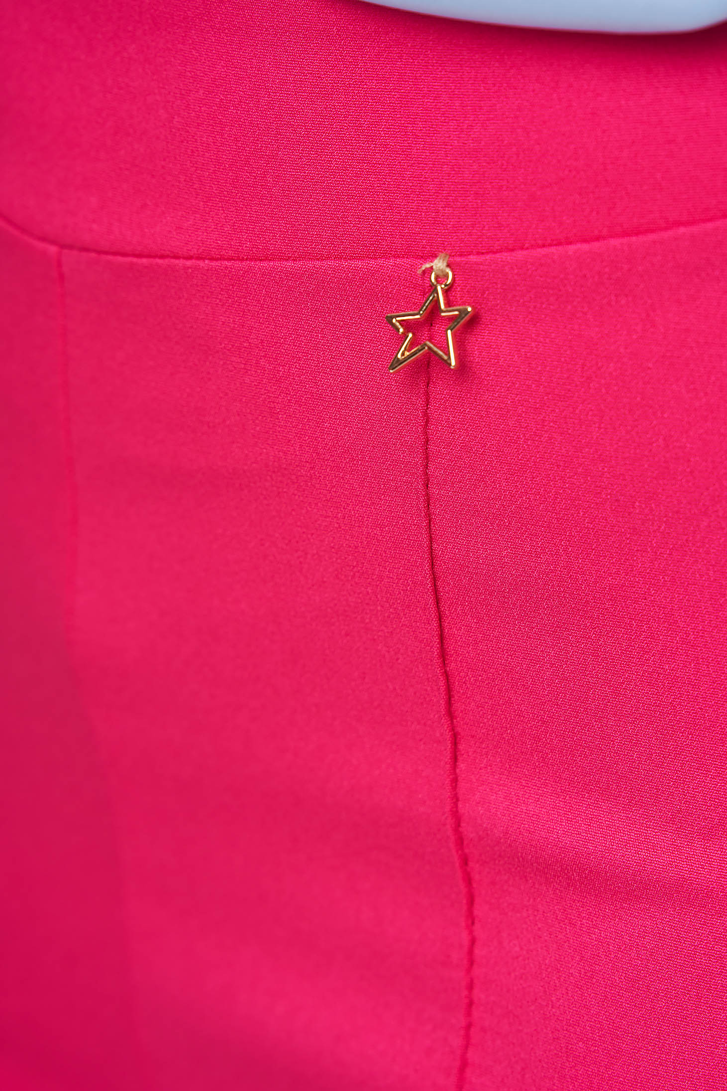 Fuchsia Long Flared Trousers made from Slightly Elastic Fabric with High Waist - StarShinerS 6 - StarShinerS.com