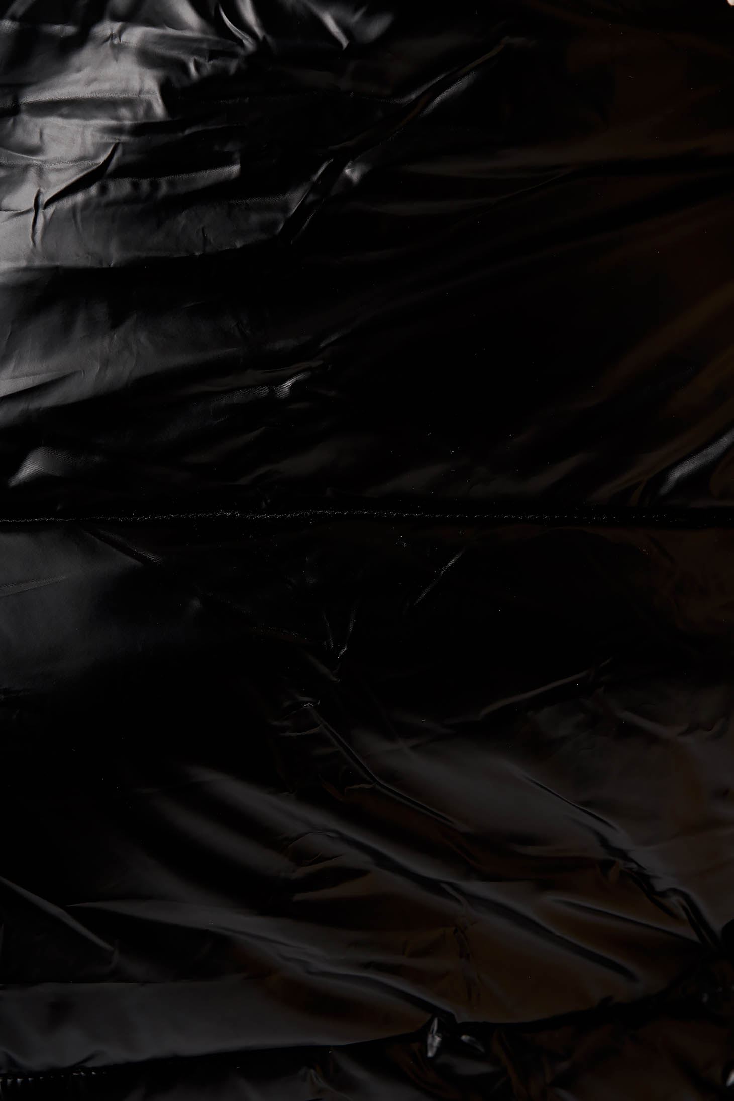 Fekete casual vízhatlan dzseki szőrme gallérral 6 - StarShinerS.hu