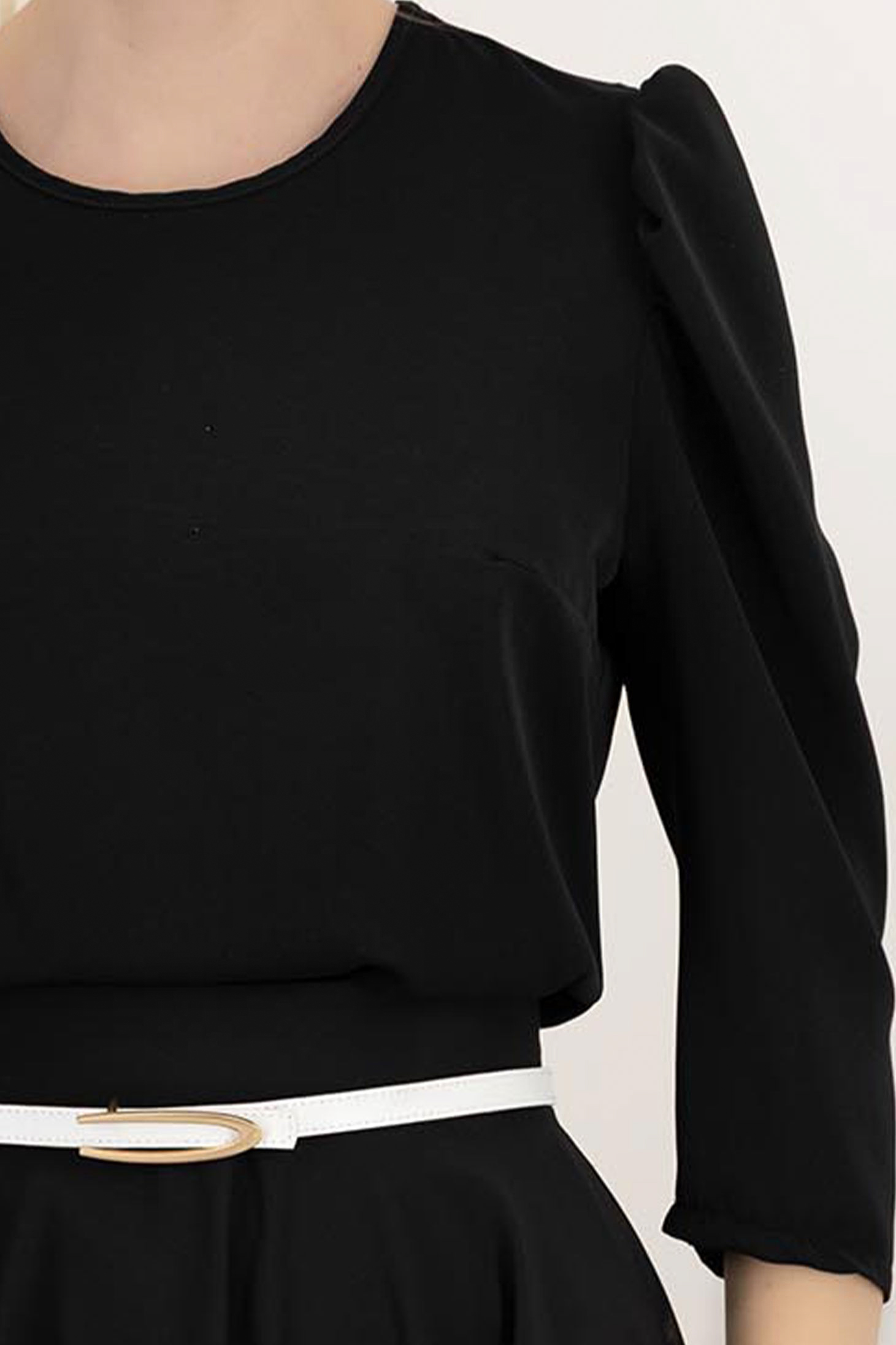 Bluza dama din material subtire neagra cu croi larg si umeri bufanti - StarShinerS 5 - StarShinerS.ro