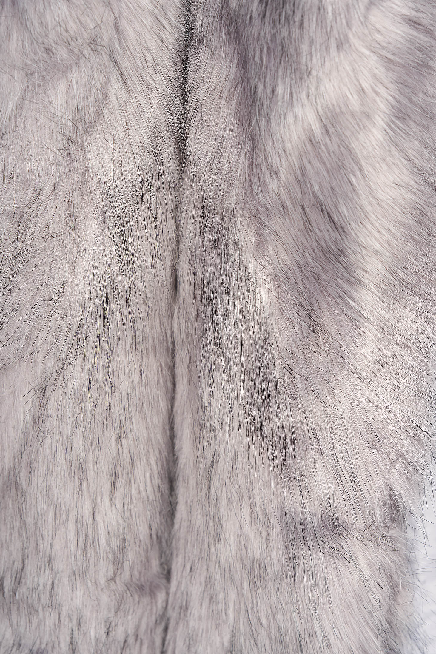 Grey gilet from ecological fur with inside lining with straight cut 4 - StarShinerS.com