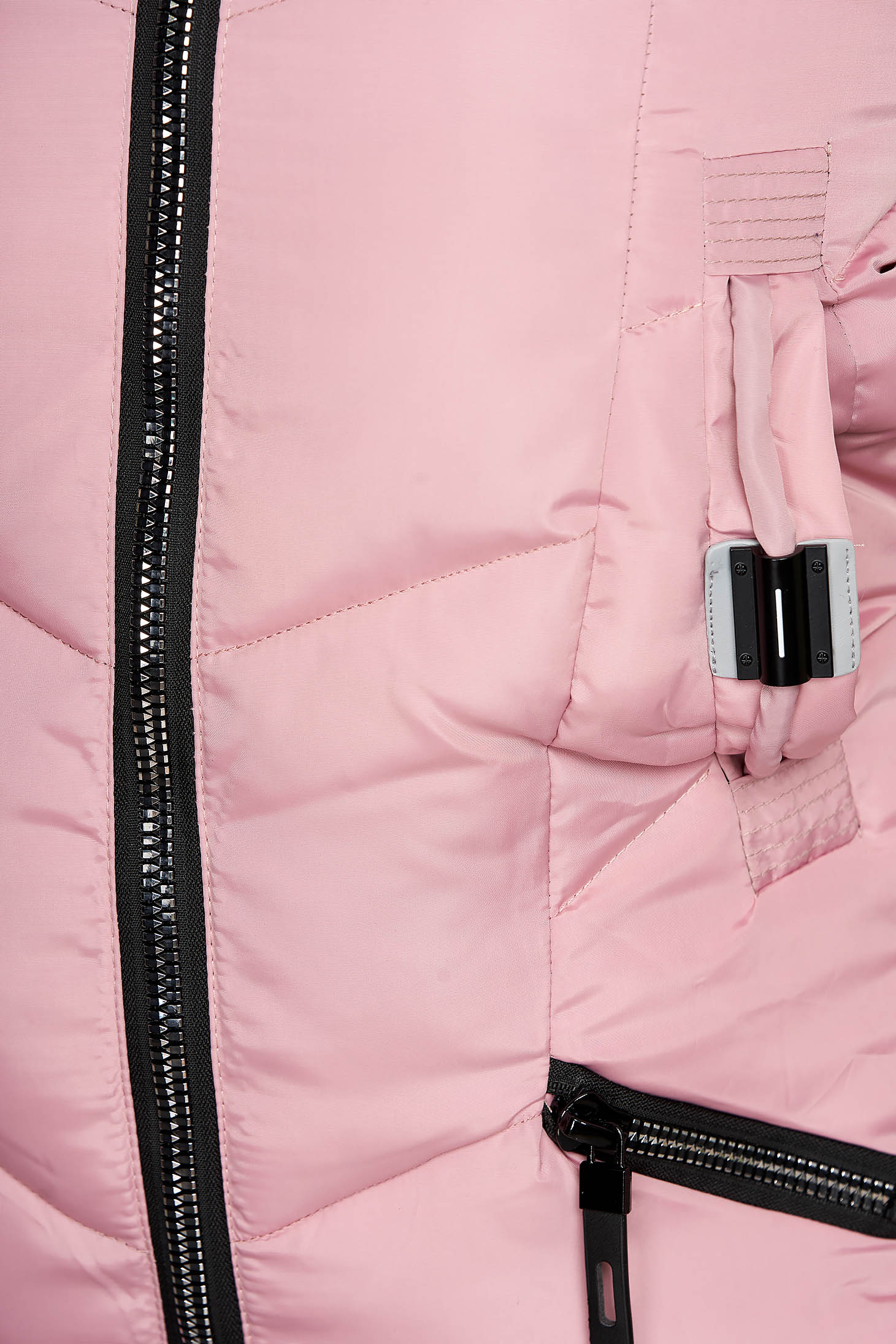 Pink casual vízlepergető rövid dzseki műszőrme díszítéssel 4 - StarShinerS.hu