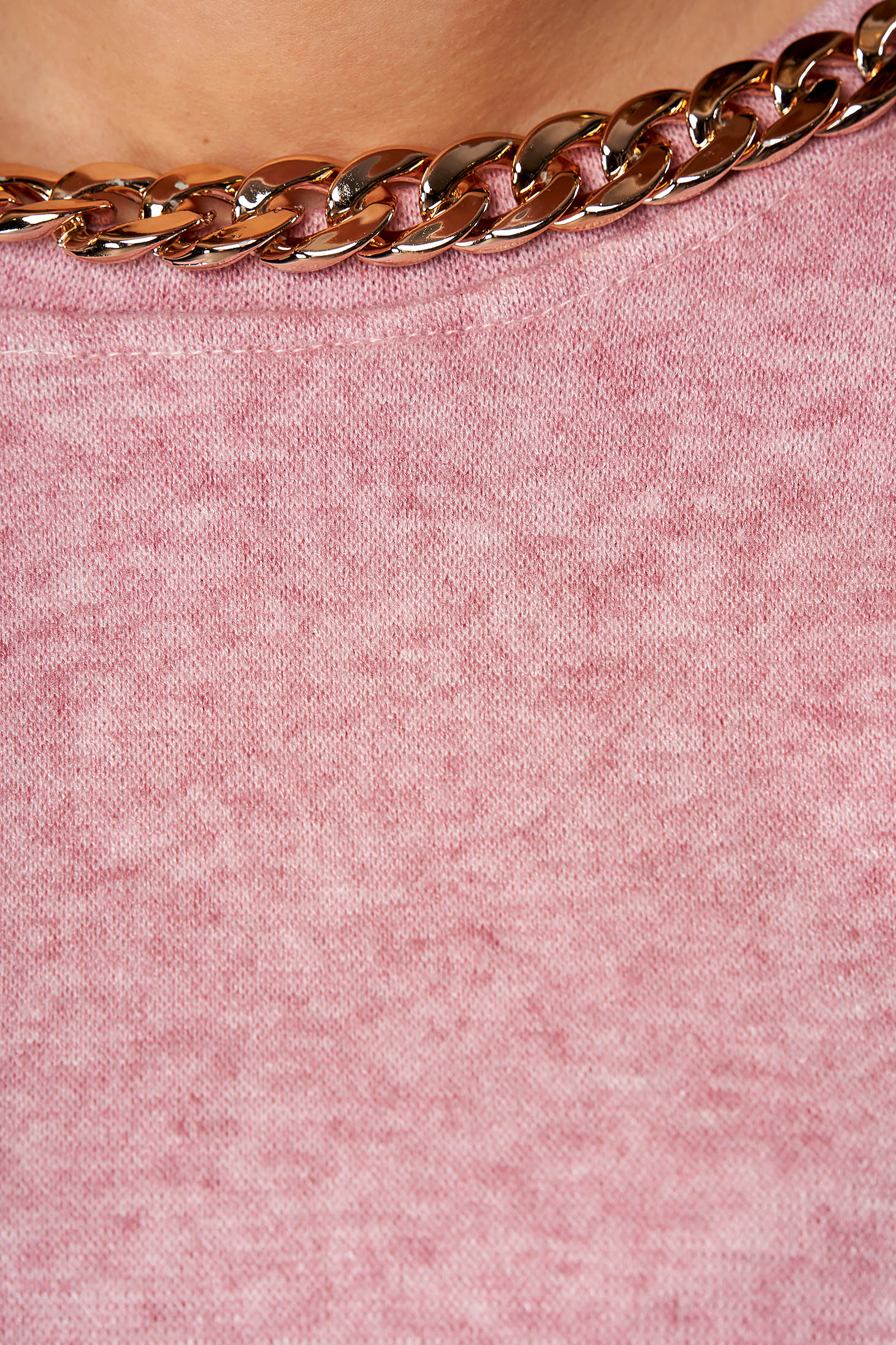 Pink pólónyakkal pulóver fém lánccal van ellátva 4 - StarShinerS.hu