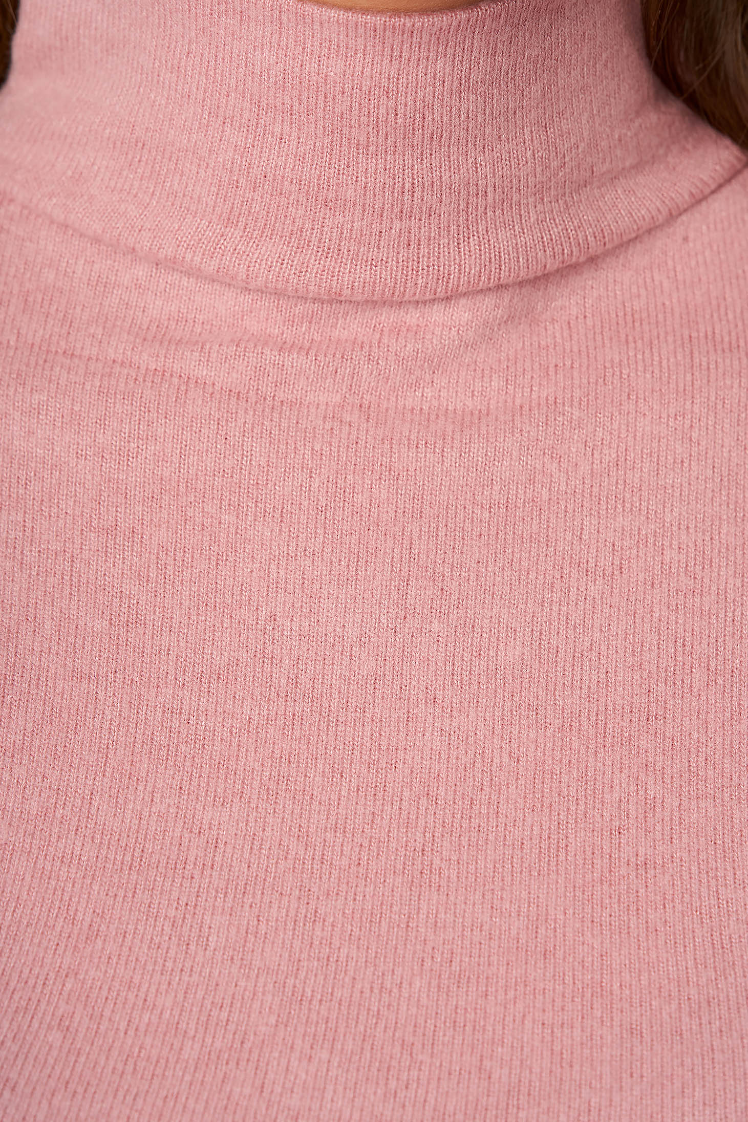 Bluza dama SunShine roz deschis din bumbac pe gat din material elastic si fin la atingere 4 - StarShinerS.ro