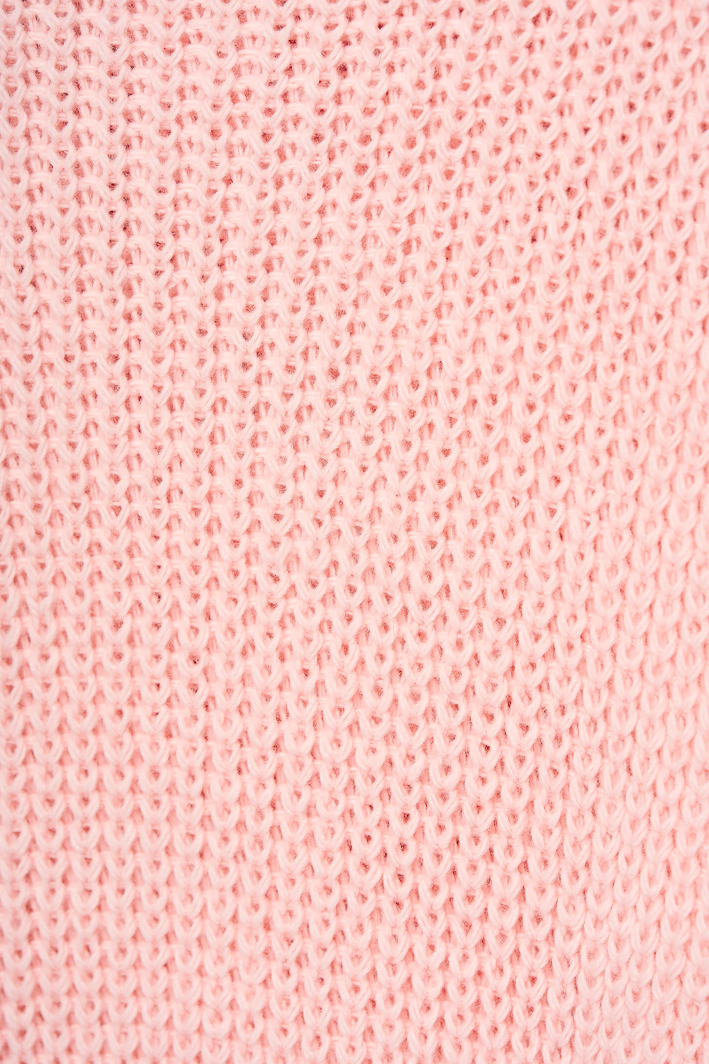Világos rózsaszínű magas nyakú bő szabású kötött ruha rugalmas anyagból 3 - StarShinerS.hu