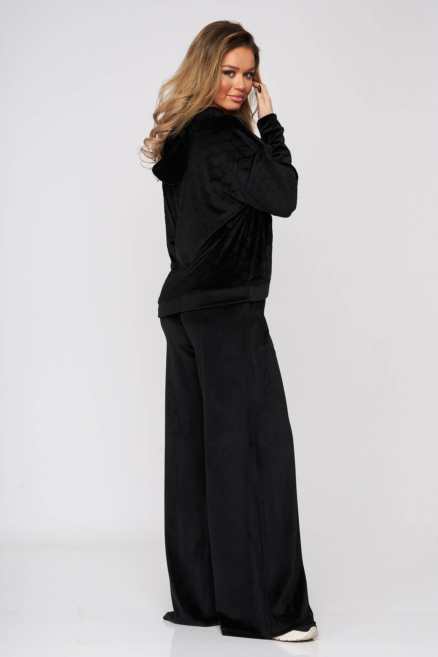 Sport 2 pieces black velvet casual 2 pieces flared 2 - StarShinerS.com