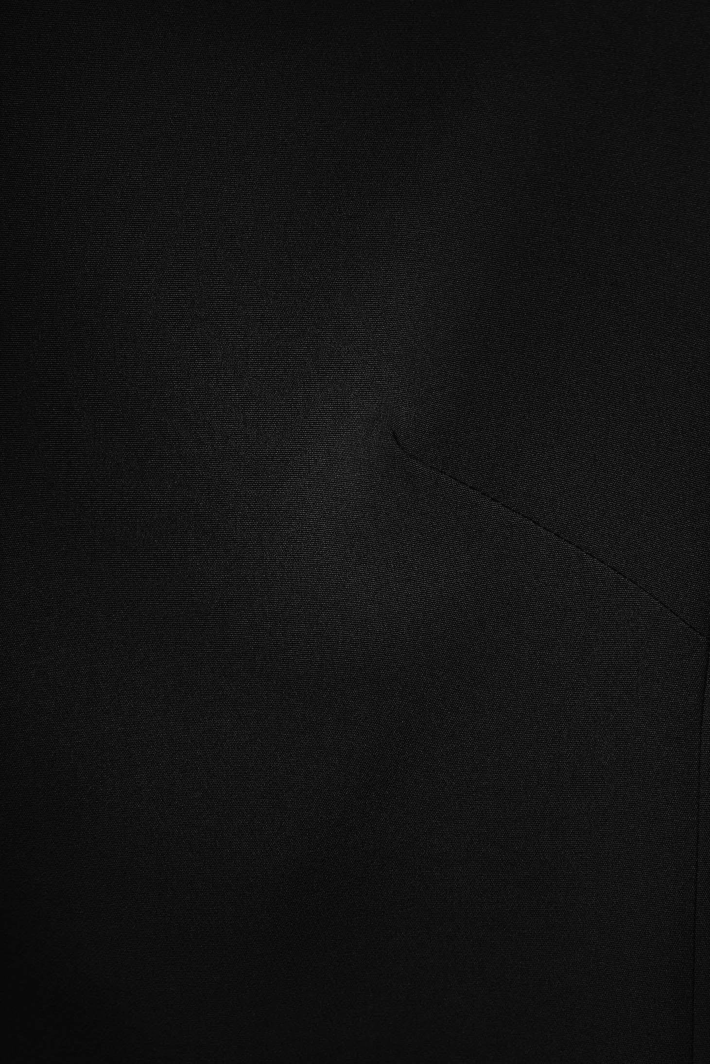 Fekete irodai a-vonalú ruha szövetből enyhén rugalmas anyagból kerekített dekoltázssal 4 - StarShinerS.hu