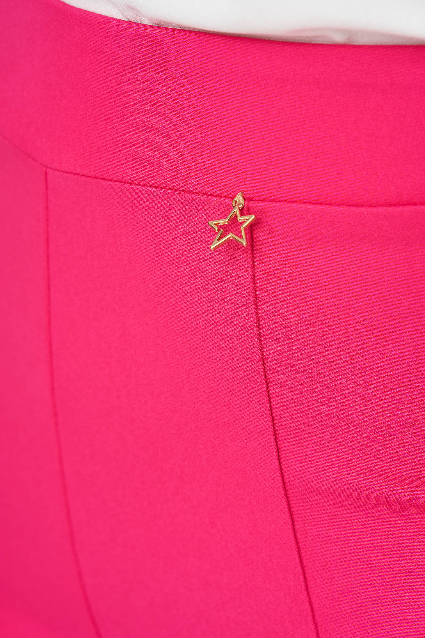 High-Waisted Fuchsia Elastic Fabric Trousers - StarShinerS 6 - StarShinerS.com
