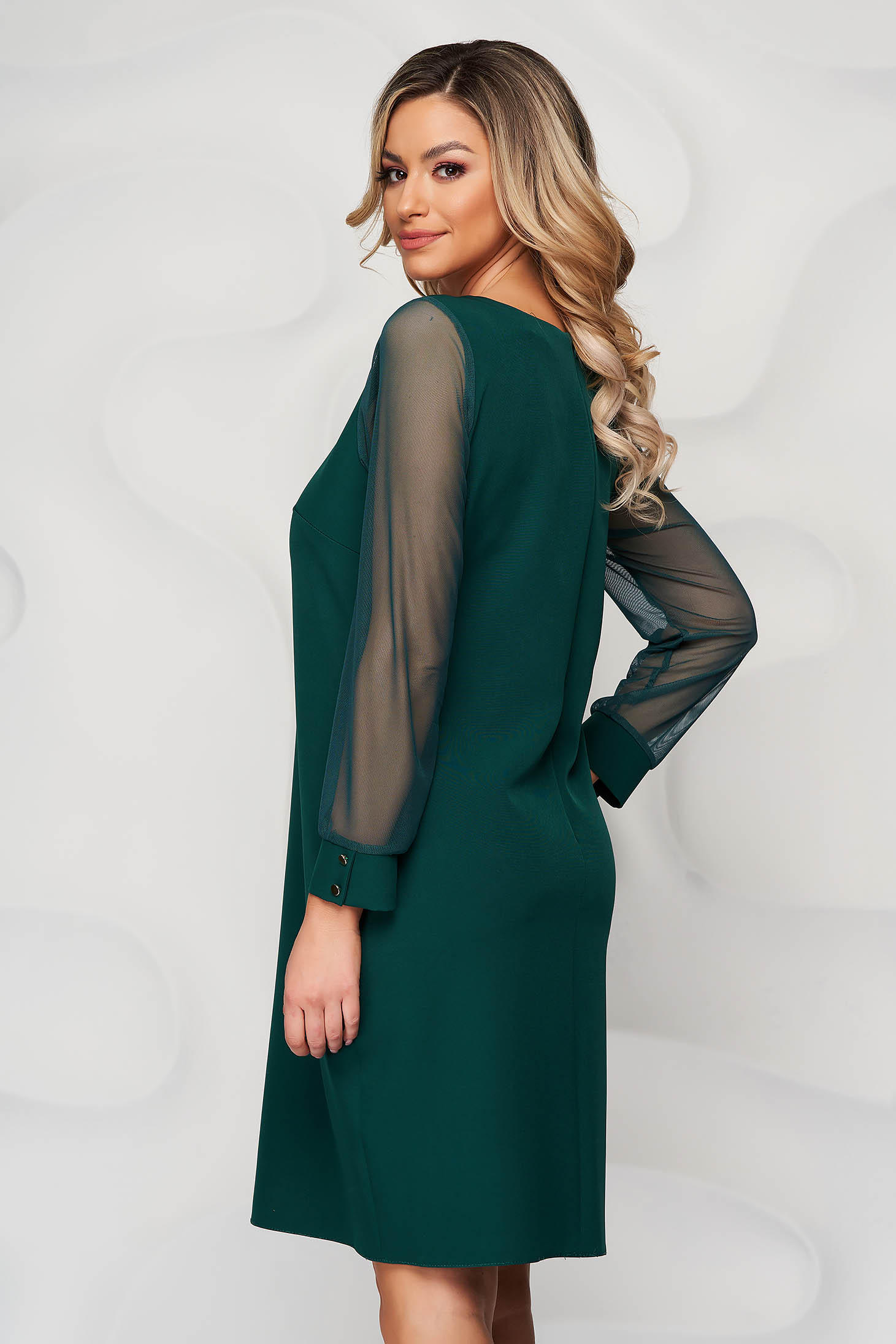 Green dress transparent sleeves with puffed sleeves straight from ...