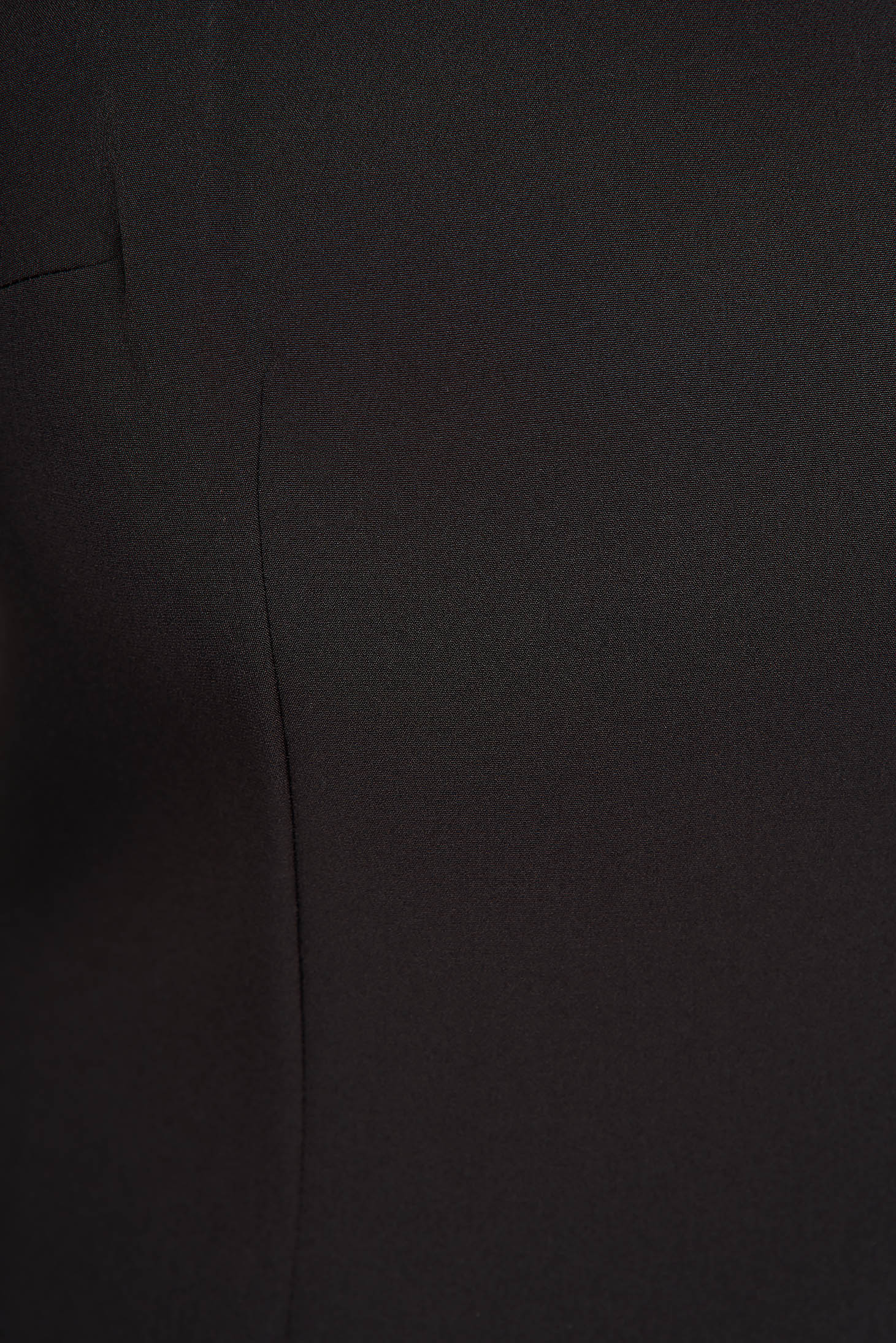 Fekete ruha a-vonalú enyhén rugalmas anyagból kerekített dekoltázssal 4 - StarShinerS.hu