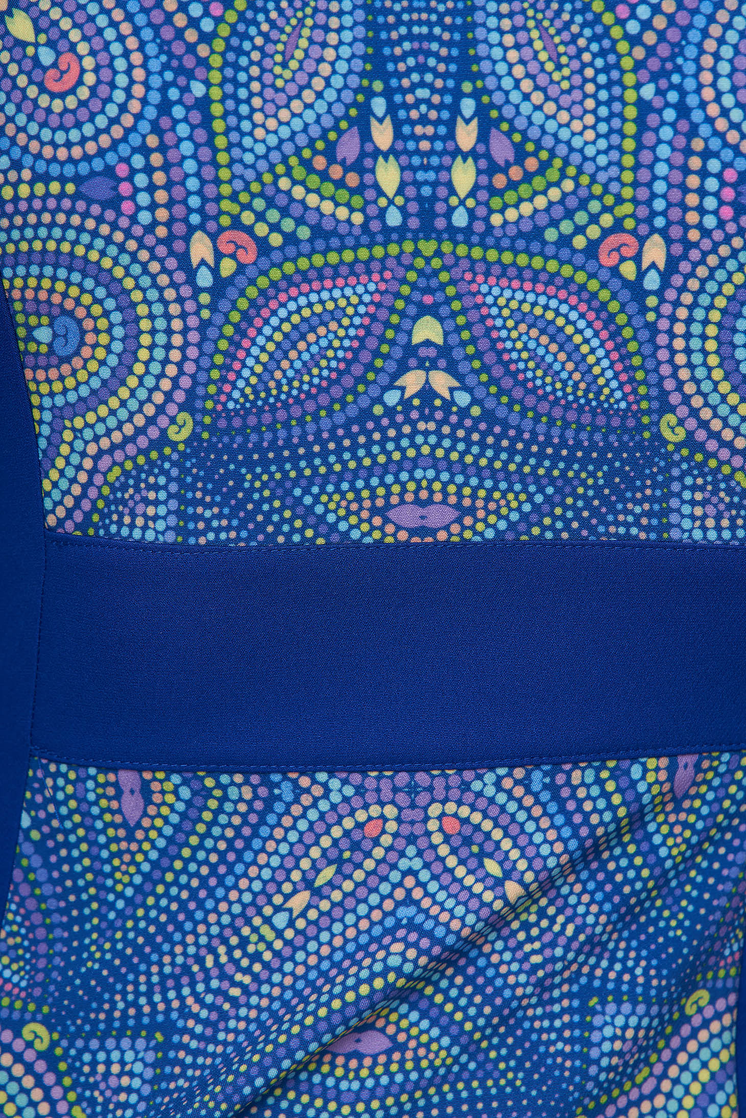 Kék StarShinerS midi ceruza szövet ruha hátul felsliccelt 4 - StarShinerS.hu