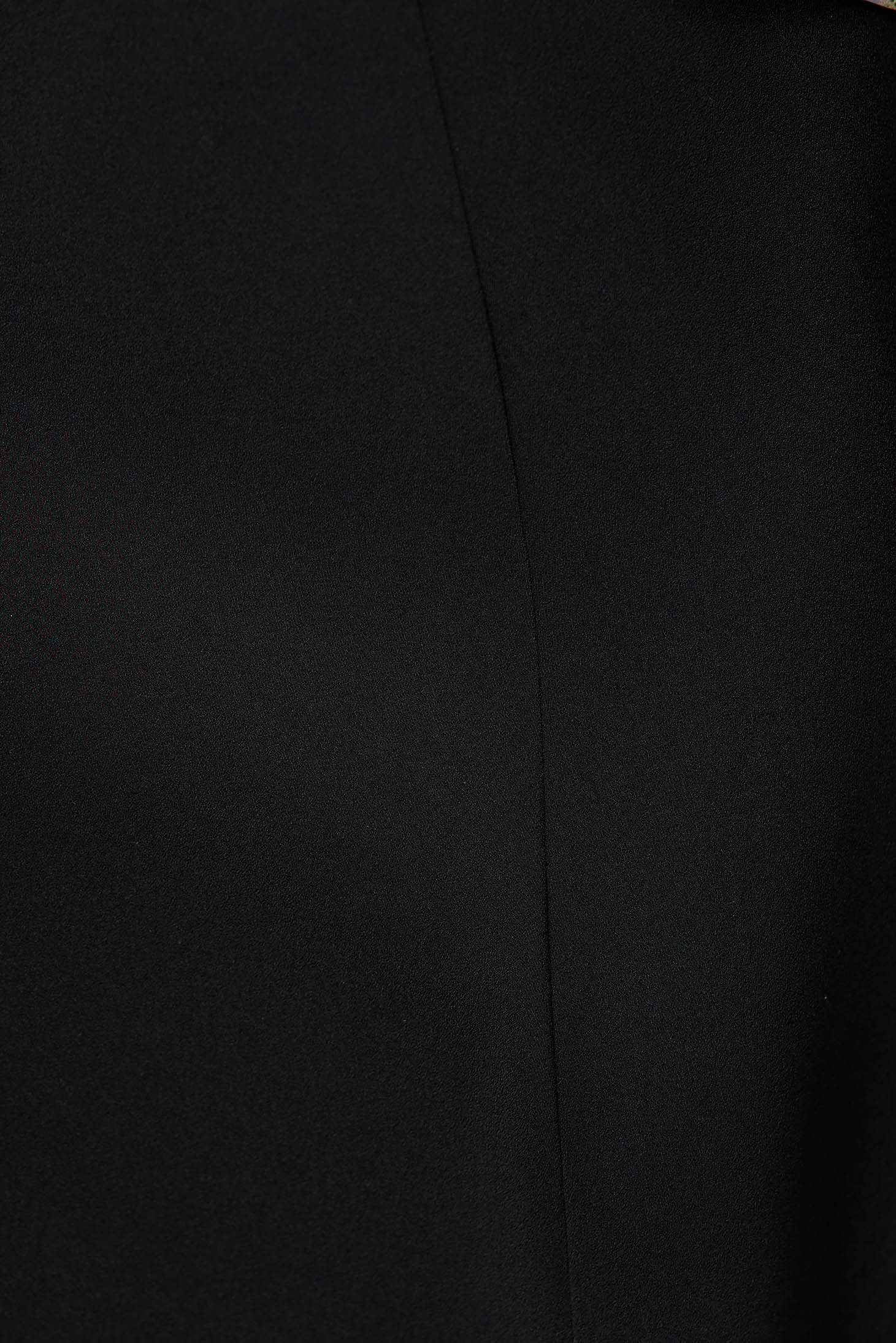 Fekete hosszú irodai harang szoknya vékony merevitett anyagból béléssel ellátva 5 - StarShinerS.hu