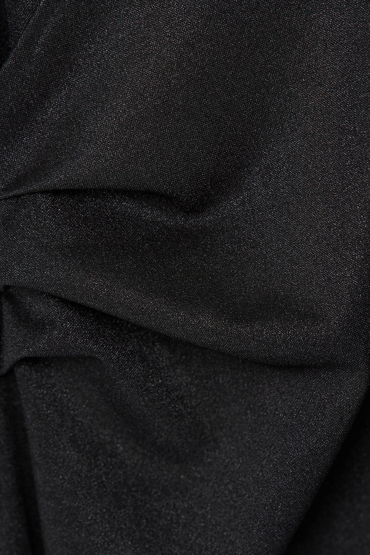 Rochie din crep neagra midi tip creion cu decolteu petrecut si franjuri decorativi - StarShinerS 6 - StarShinerS.ro
