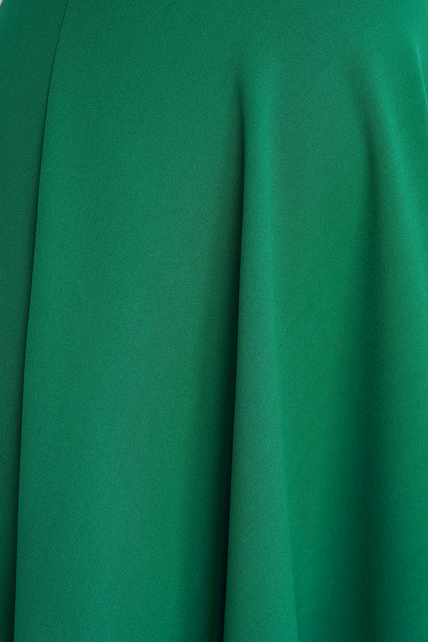 Zöld StarShinerS magas nyakú harang rövid ruha krepp anyagból 6 - StarShinerS.hu