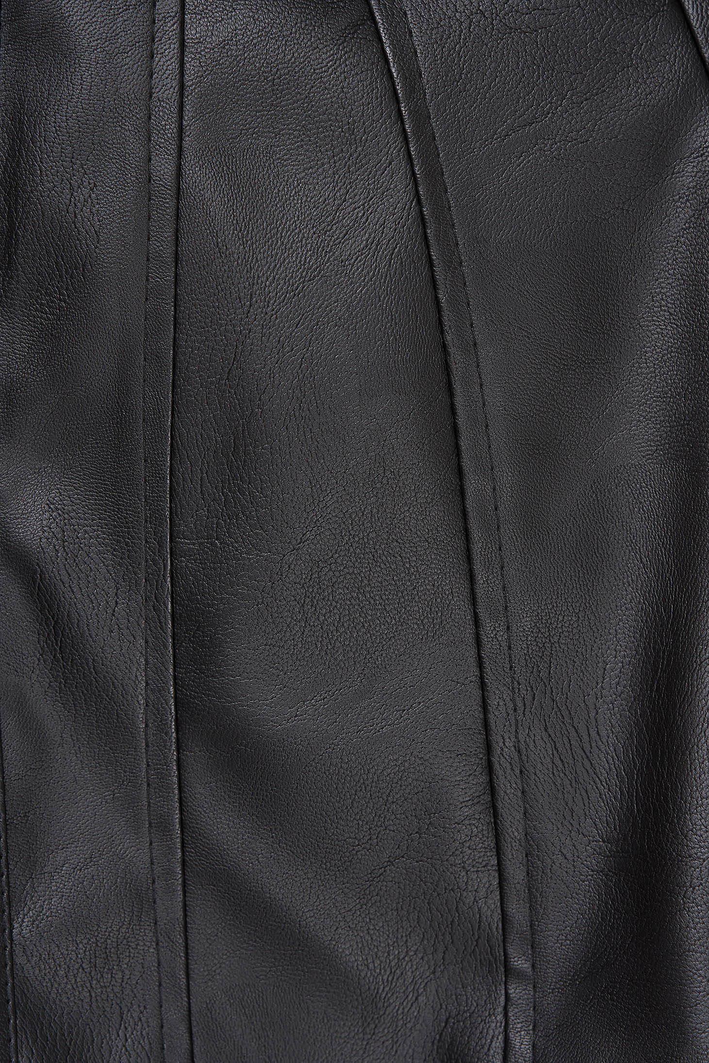 Műbőr vékony anyagú blézer - fekete, szűkített, bélés nélküli 5 - StarShinerS.hu