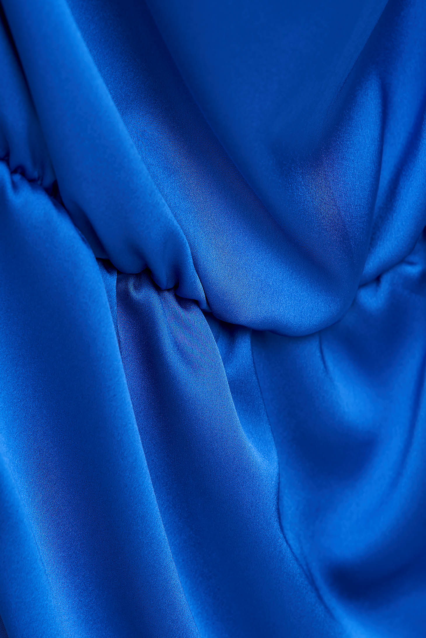 Kék ceruza gumírozott derekú ruha szivacsos vállal és rakott részekkel. 5 - StarShinerS.hu