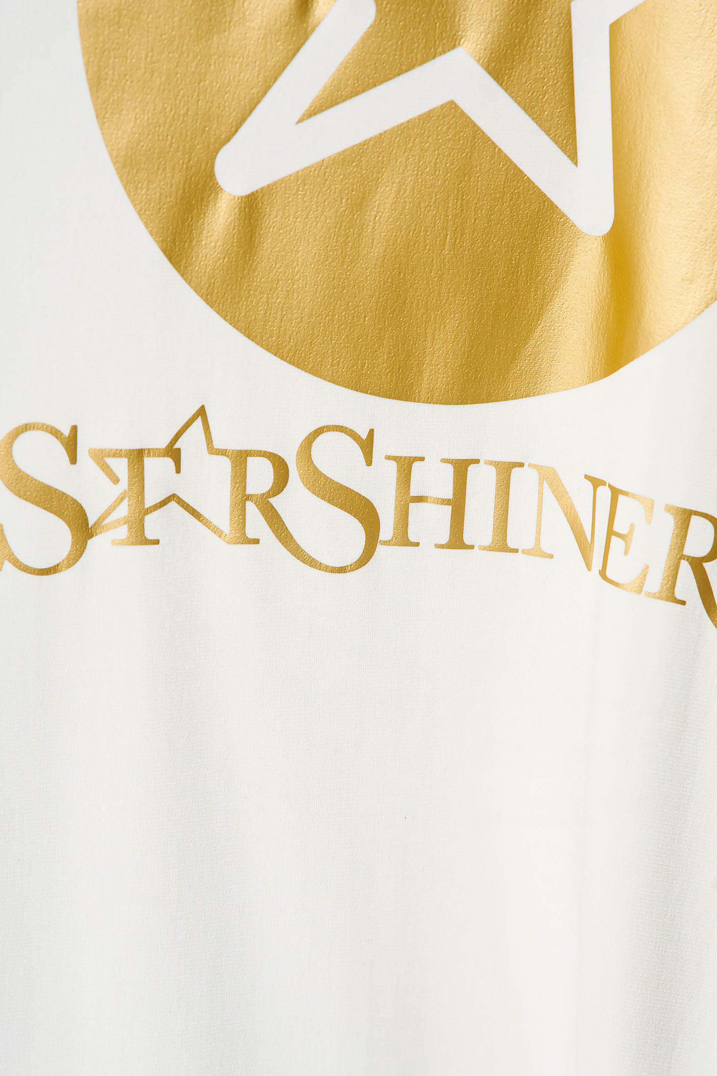 Bluza dama din lycra ivoire pe gat cu slit lateral si imprimeu cu scris - StarShinerS 5 - StarShinerS.ro