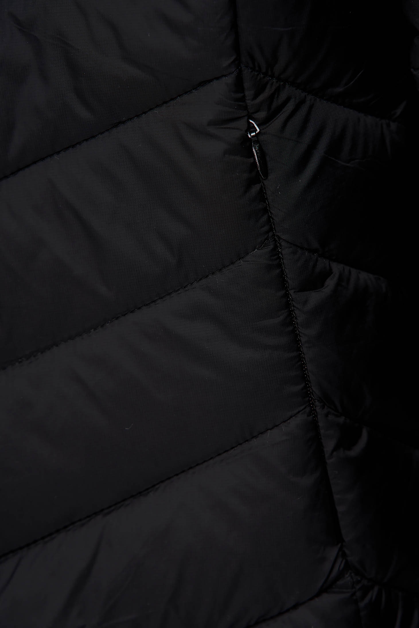 Black jacket tented from slicker with zipper details pockets 5 - StarShinerS.com
