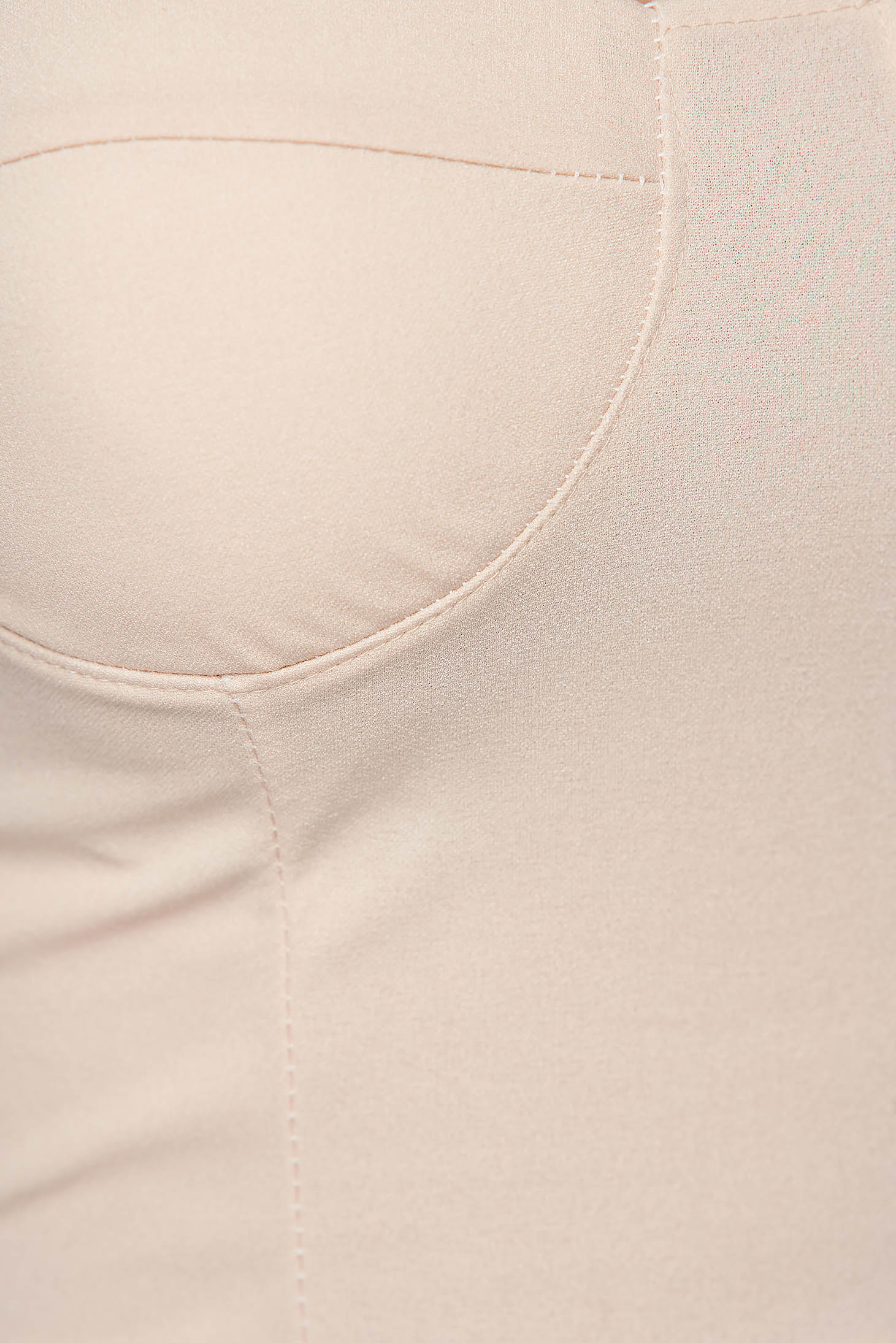 Cream top shirt textured crepe molded soft cups provide support and shape short cut 5 - StarShinerS.com