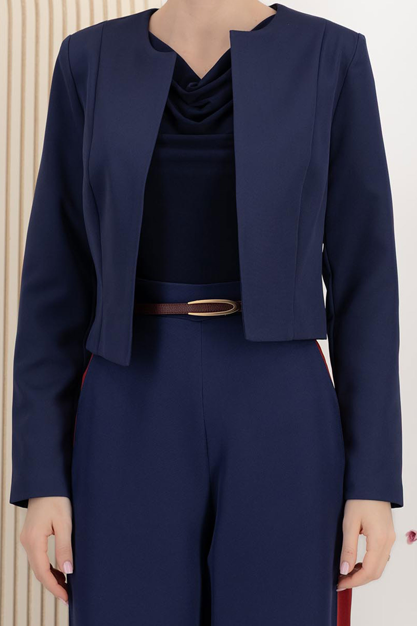 Sacou din stofa usor elastica bleumarin cambrat - StarShinerS 4 - StarShinerS.ro