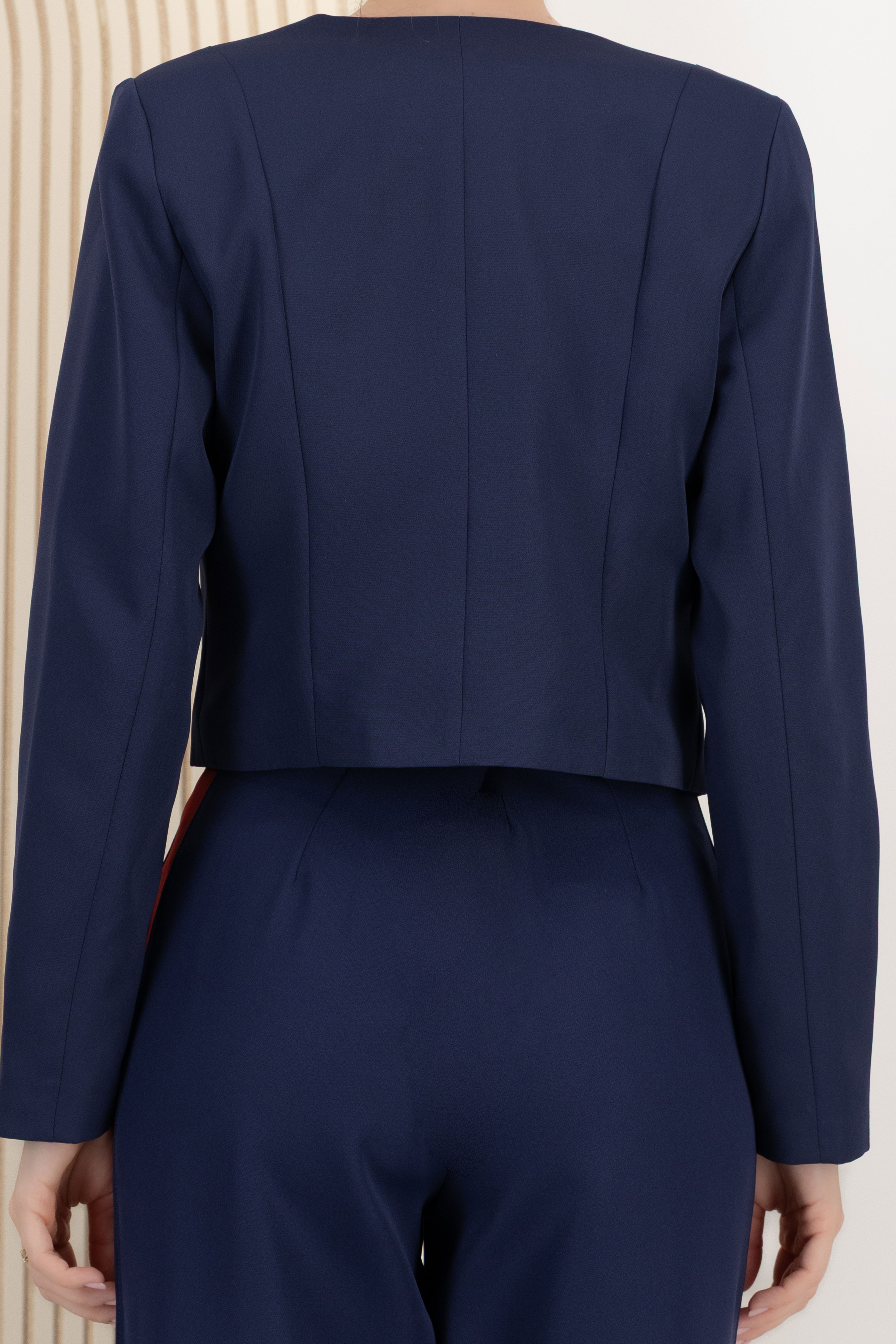 Sacou din stofa usor elastica bleumarin cambrat - StarShinerS 5 - StarShinerS.ro