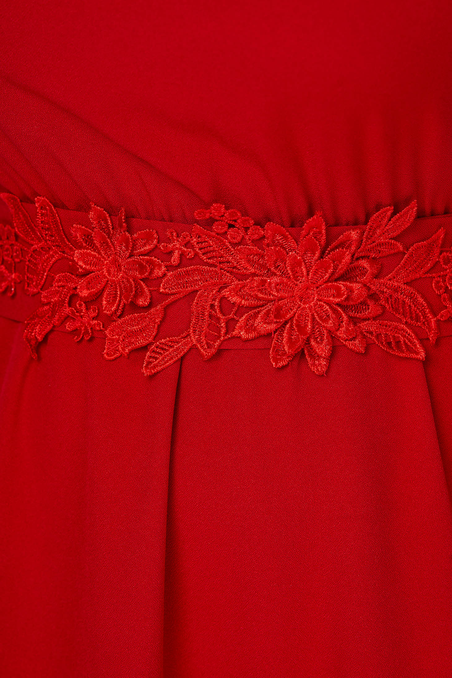 - StarShinerS red dress midi cloche with elastic waist crepe 5 - StarShinerS.com