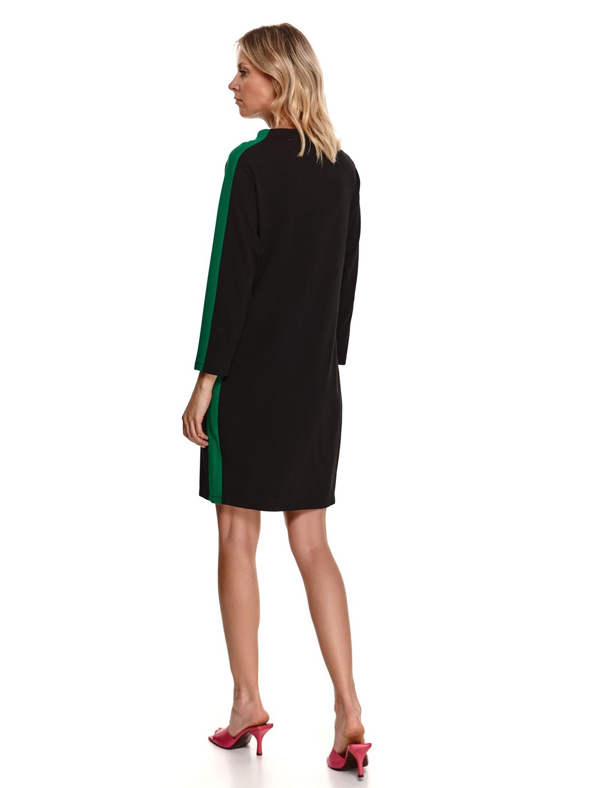 Black dress straight slightly elastic fabric 3 - StarShinerS.com